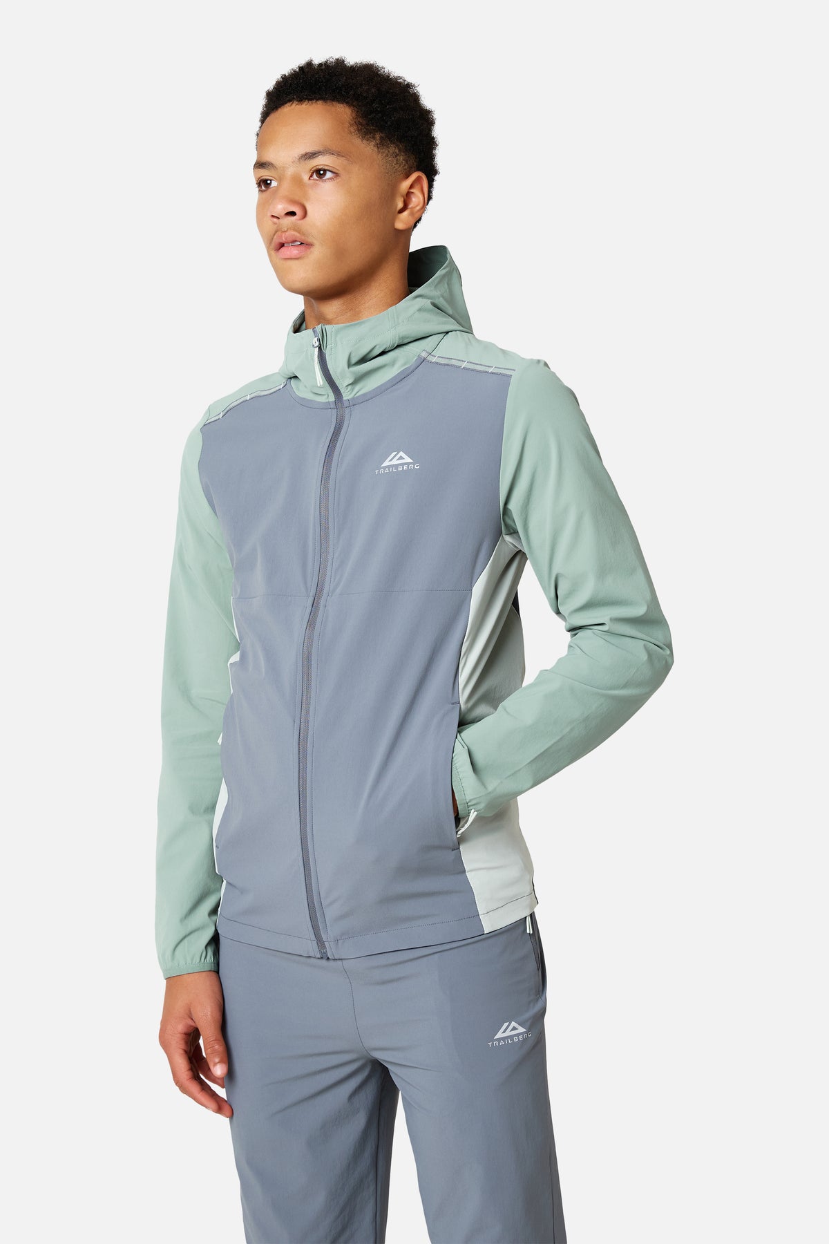 Boys Triathlon 4.0 Tracksuit - Ash Grey/ Willow Green