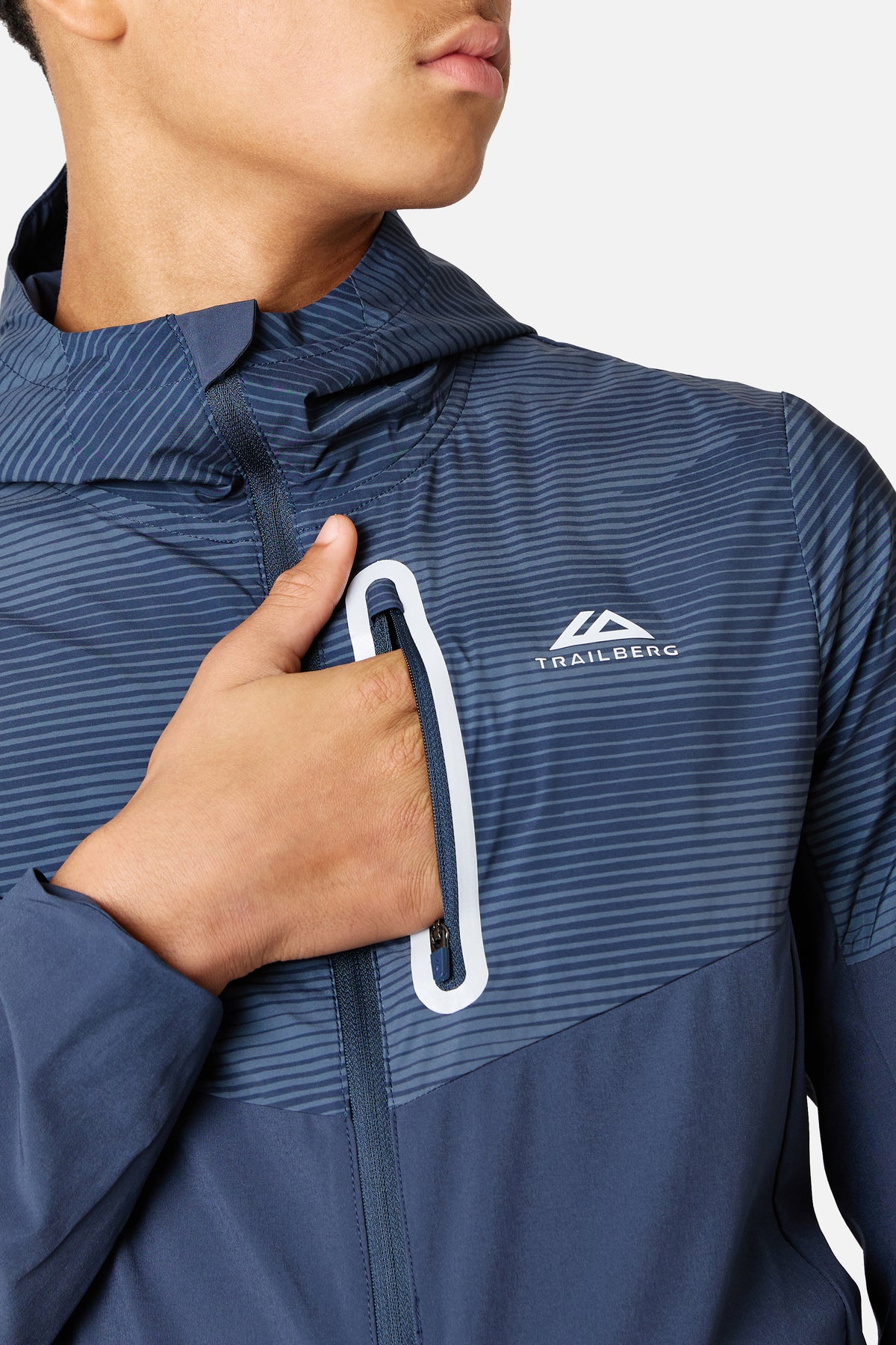 Boys Geo Hood - Storm Blue/ Storm Grey