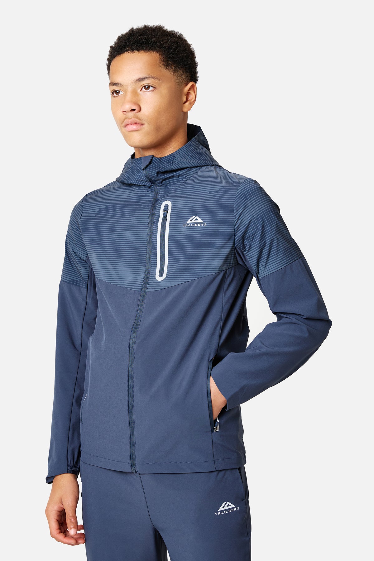 Boys Geo Hood - Storm Blue/ Storm Grey