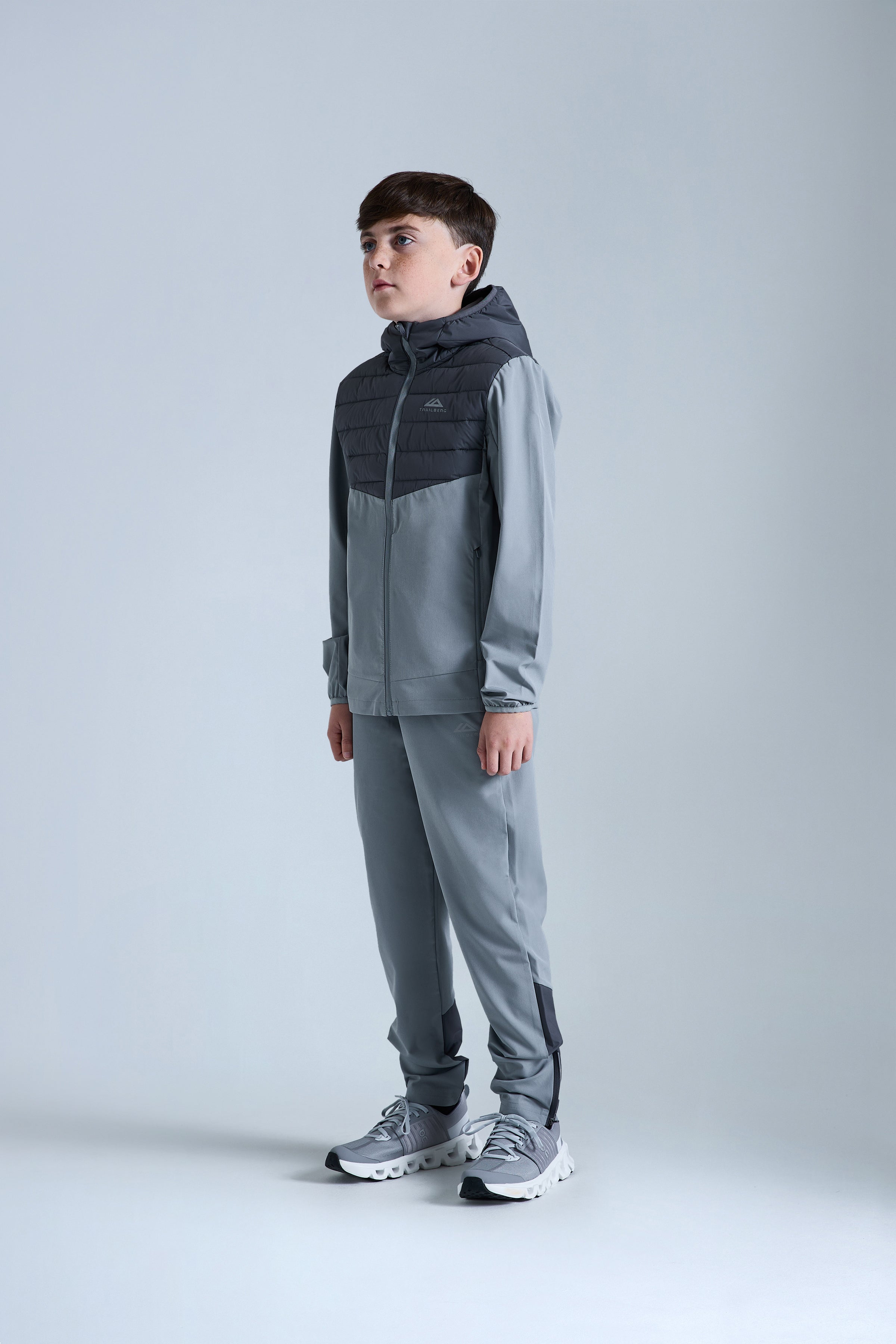 Boys Dune Hybrid Tracksuit - Moon Grey/Iron Grey