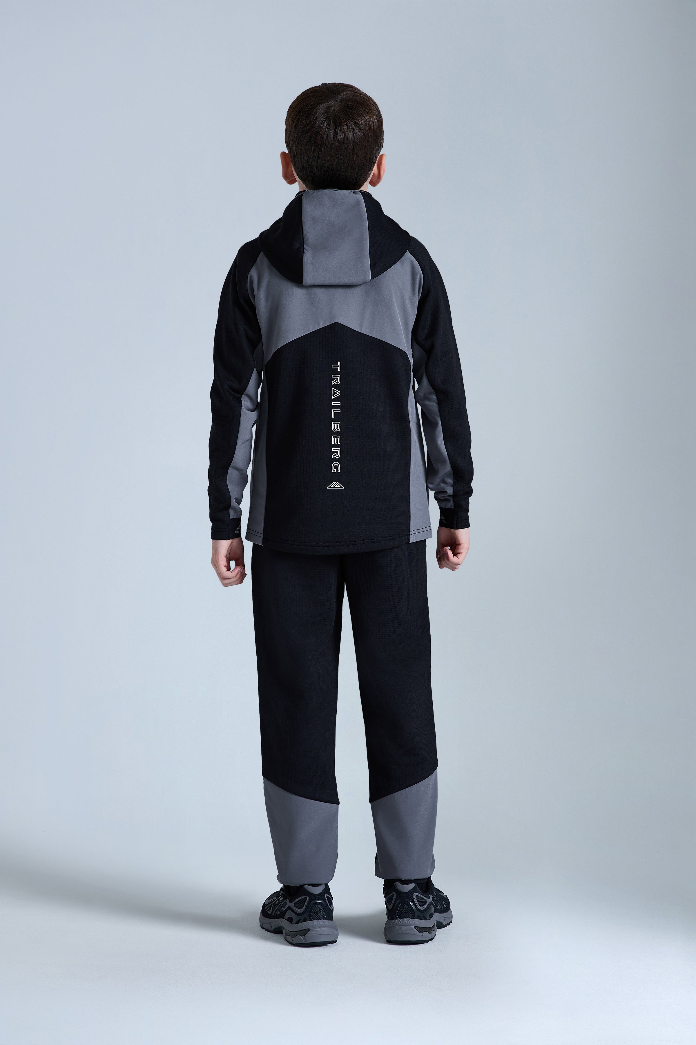 Boys Ice Gridded Fleece Pant - Black/Urban Smoke