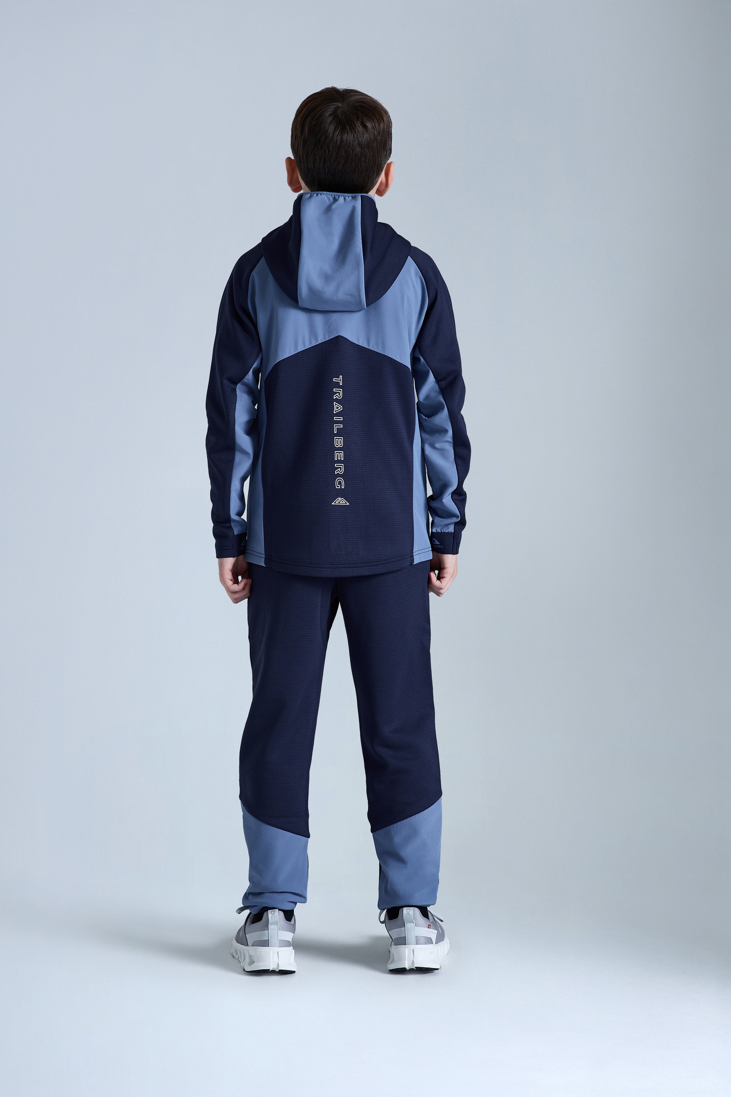 Boys Ice Gridded Fleece Pant - Navy Blue/Blue Essence