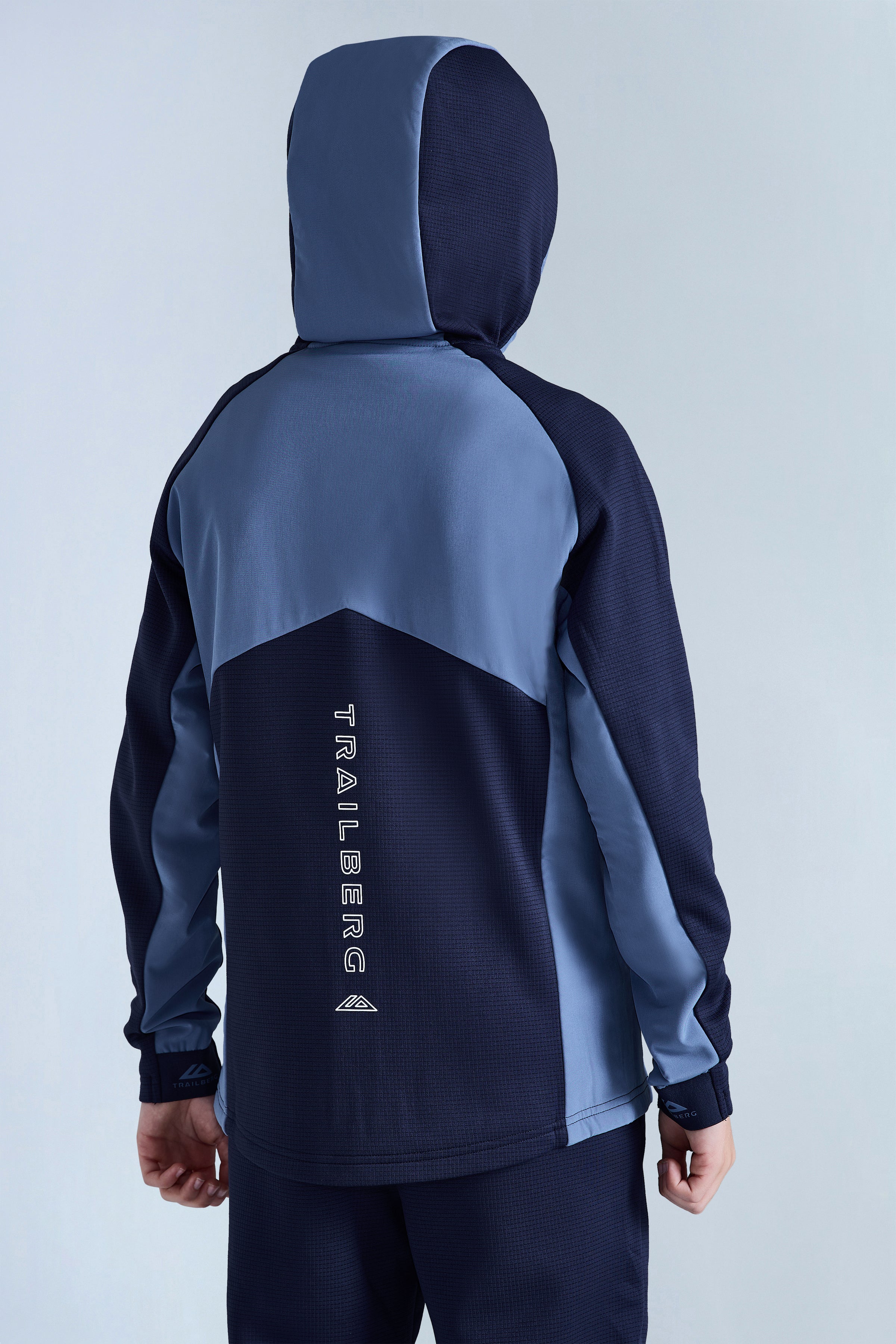 Boys Ice Gridded Fleece Tracksuit - Navy Blue/Blue Essence