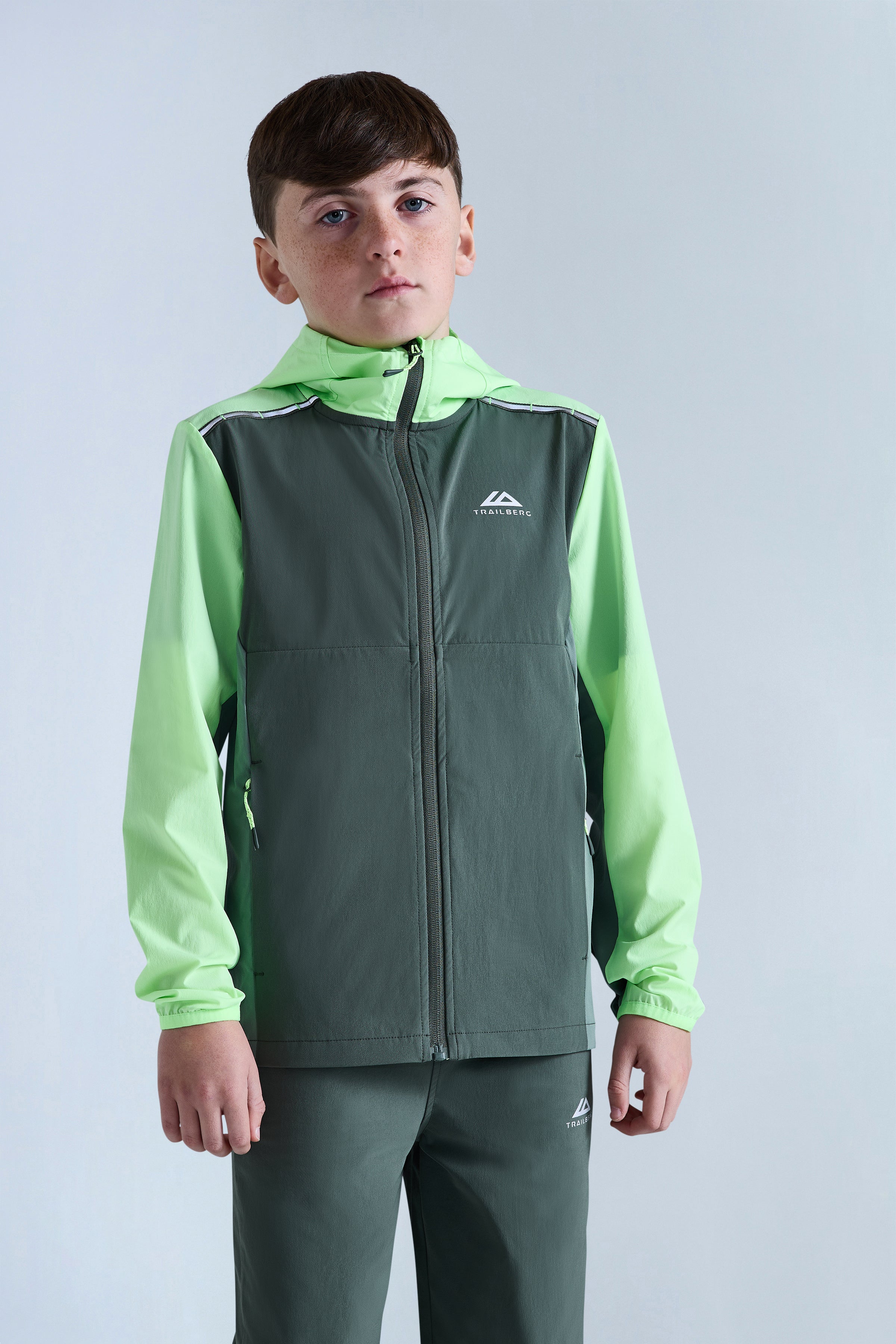 Boys Triathlon 2.0 Hood - Dark Fern/Tidal Green/Neon Lime