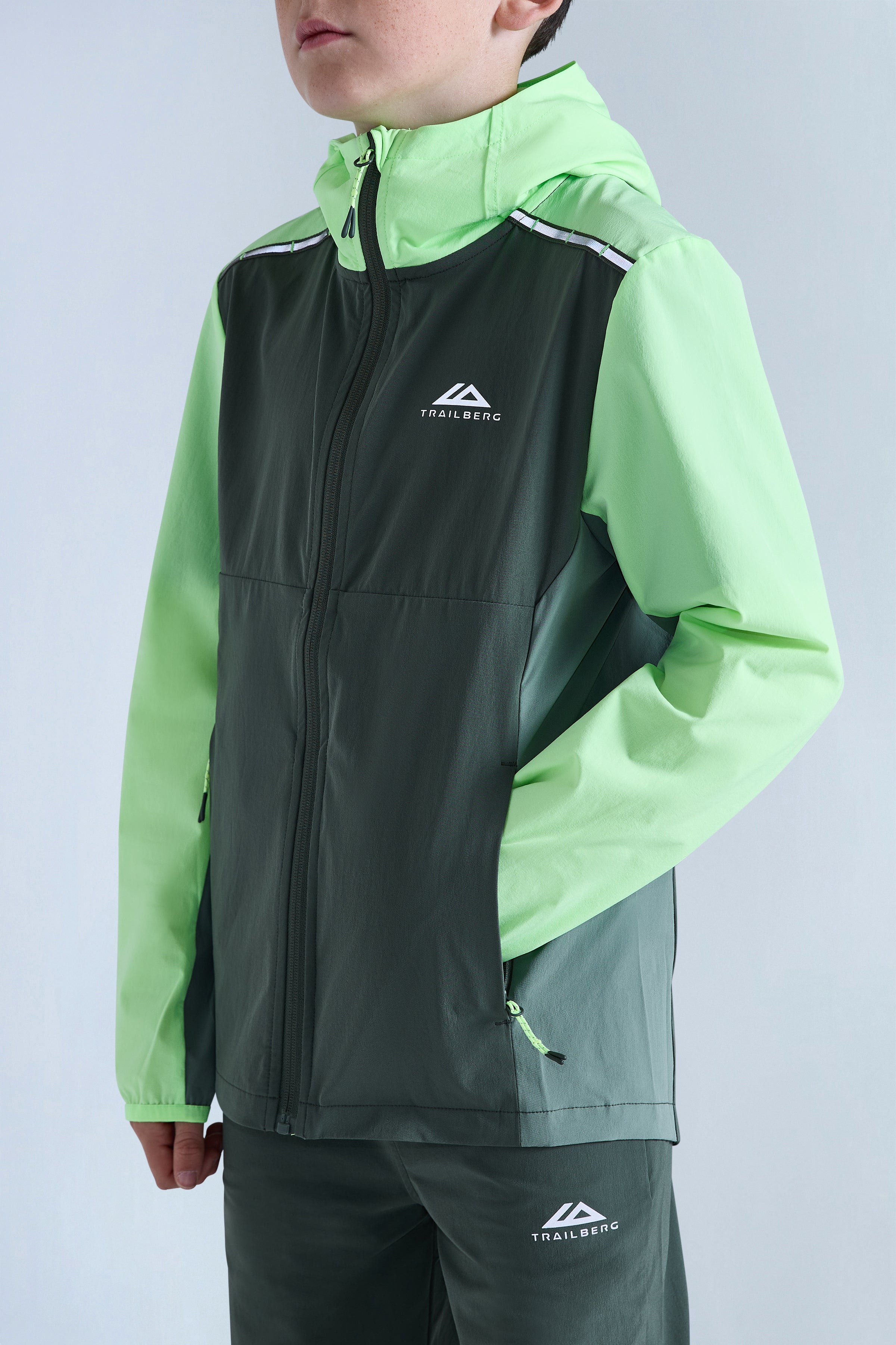 Boys Triathlon 2.0 Hood - Dark Fern/Tidal Green/Neon Lime