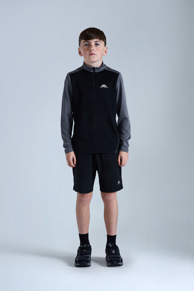 Boys Essentials Quarter Zip Twinset -  Black/Urban Smoke