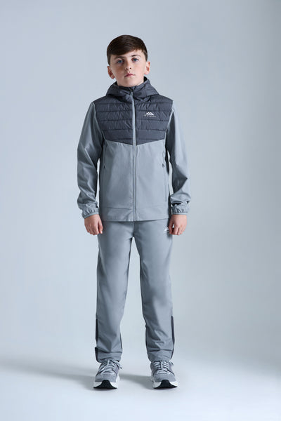 Boys Dune Hybrid Tracksuit - Moon Grey/Iron Grey