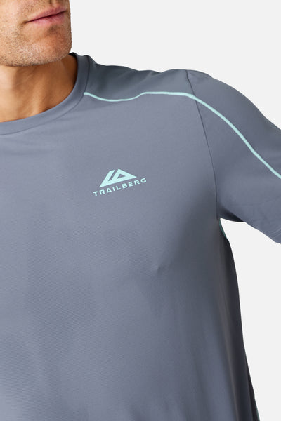 Momentum Tee - Ash Grey/ Celeste