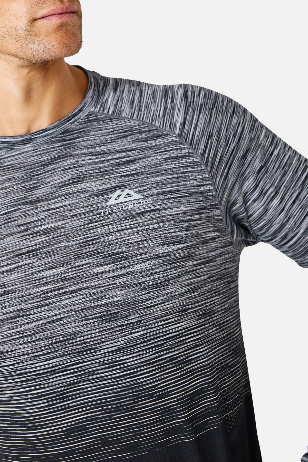 Arc Seamless Long Sleeve Tee - Black/ Moon Grey/ White