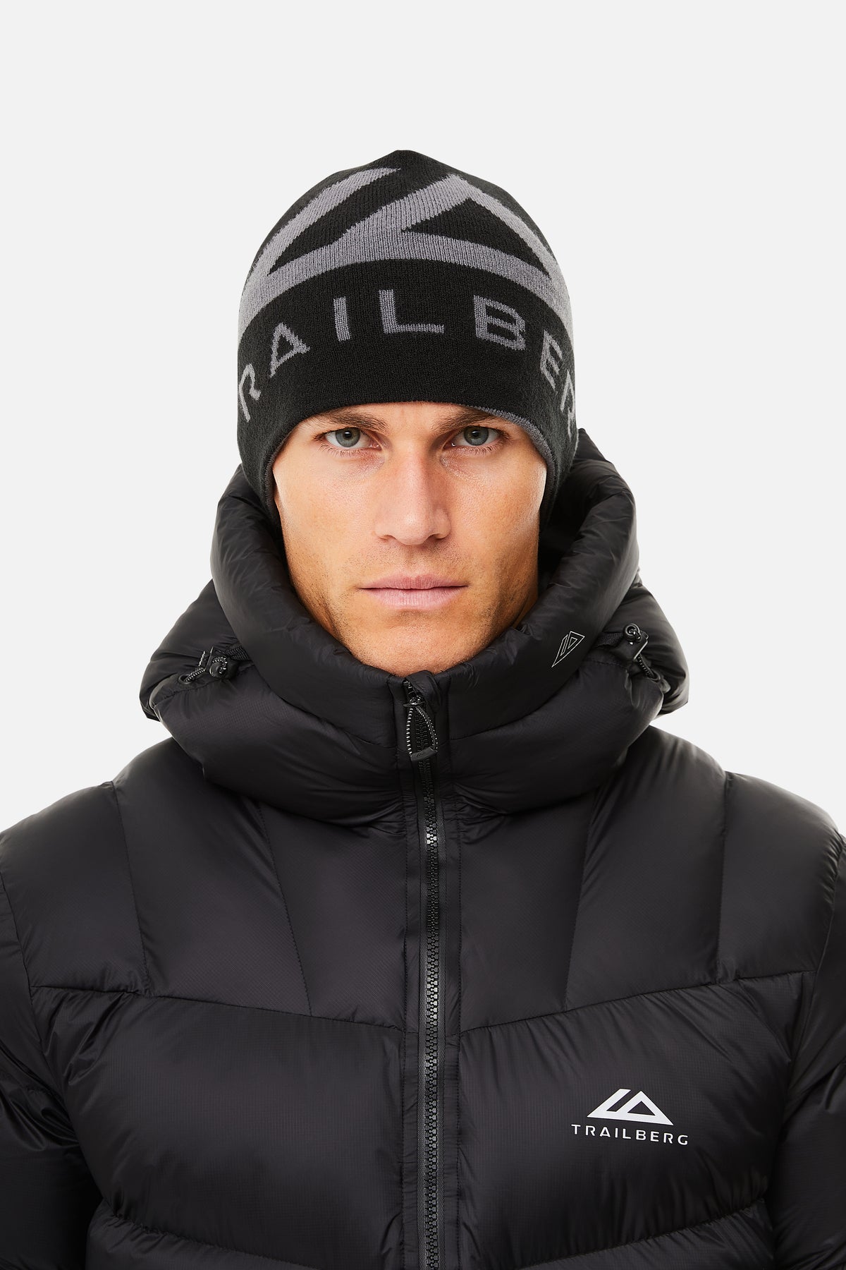 Peak Reversible Beanie Black Grey
