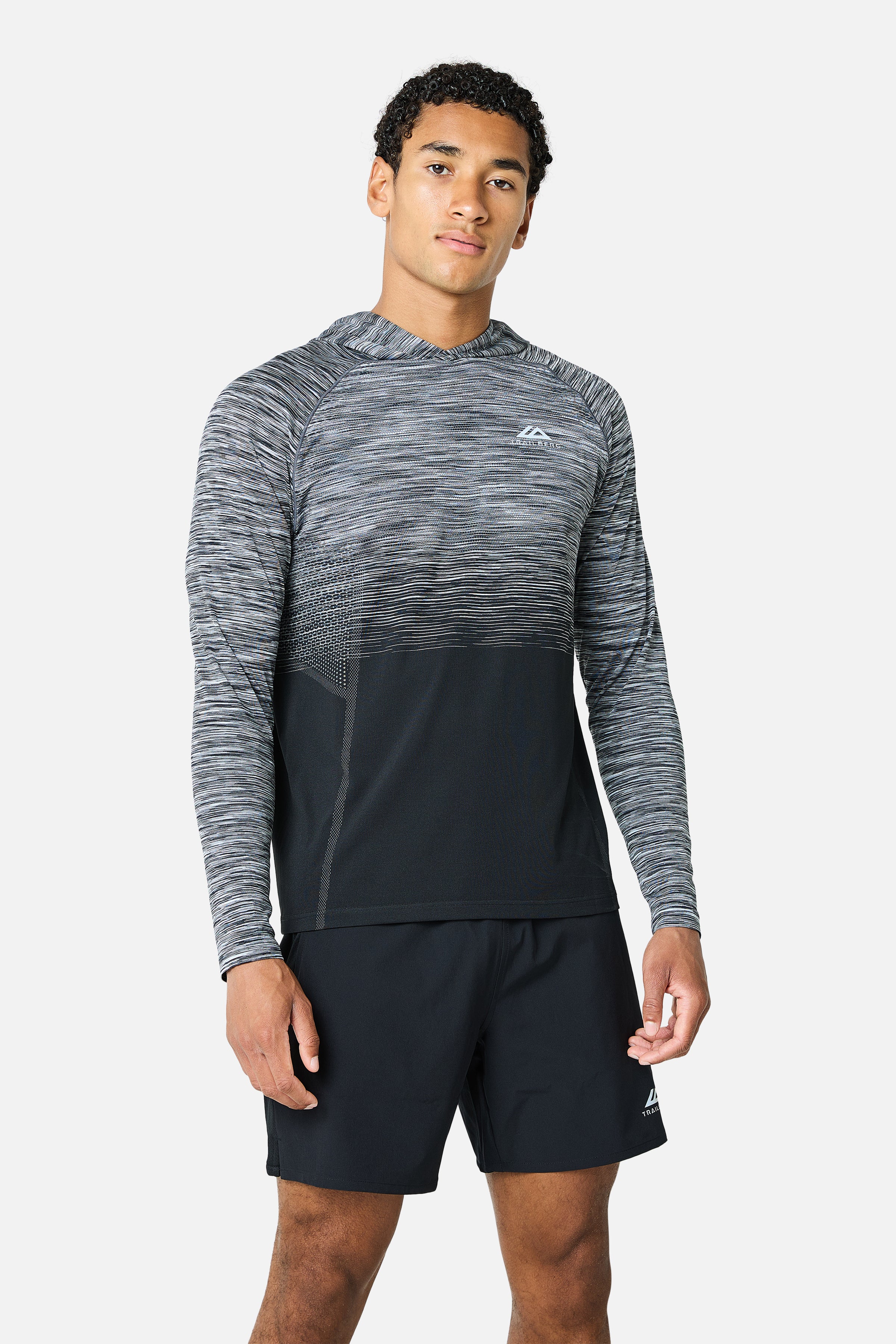 Arc Seamless Hood Twinset - Black/Moon Grey