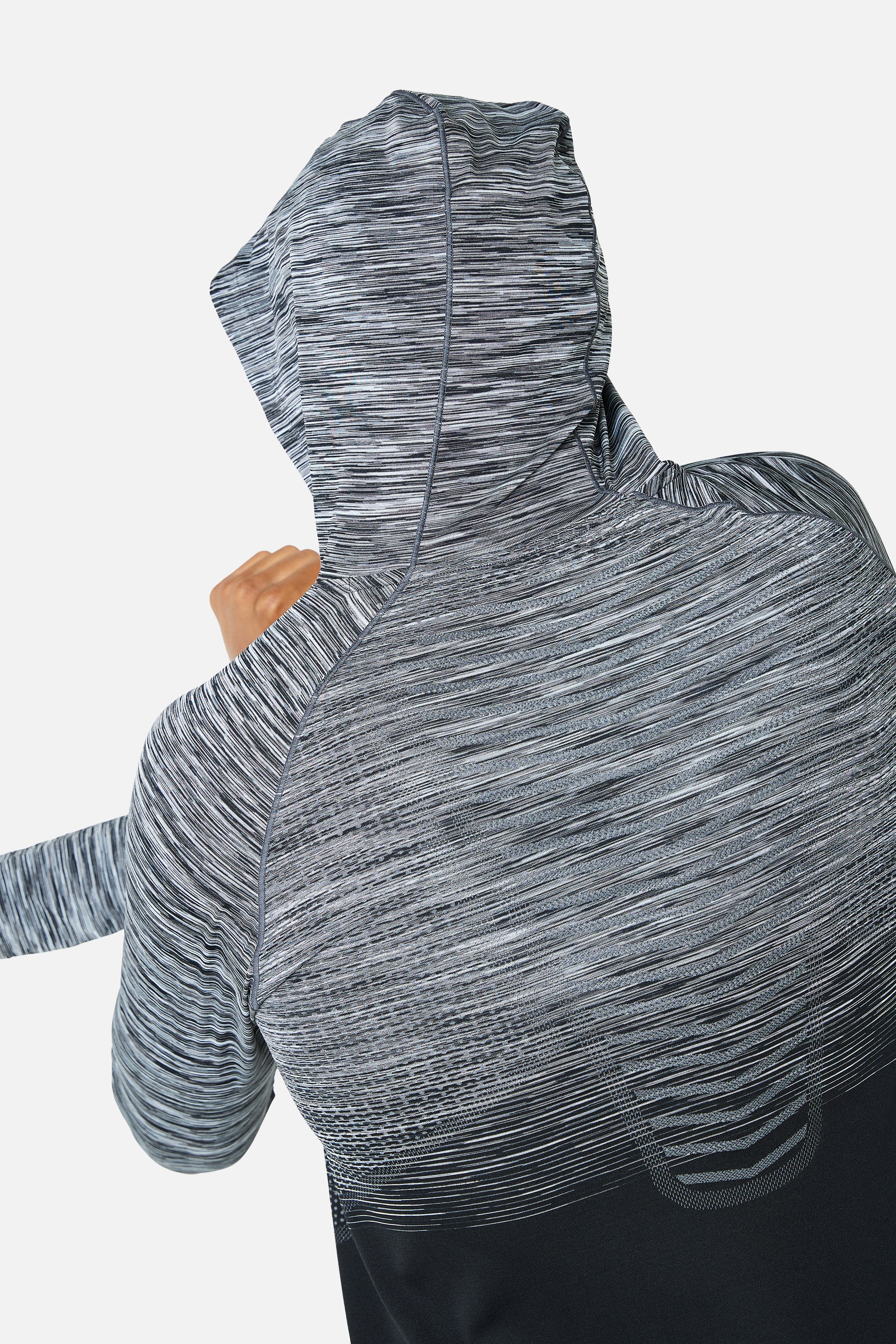 Arc Seamless Hood Twinset - Black/Moon Grey