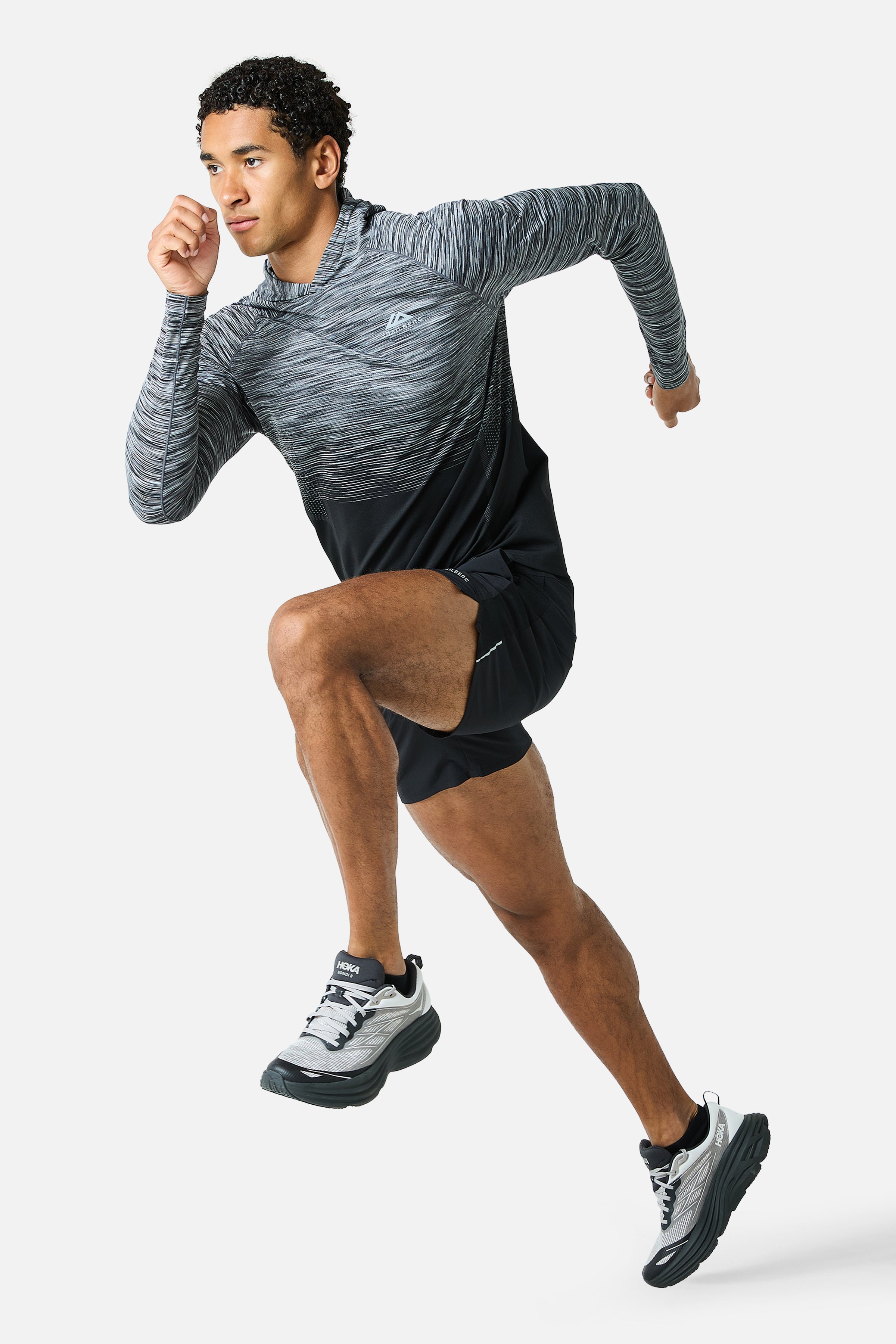 Arc Seamless Hood Twinset - Black/Moon Grey