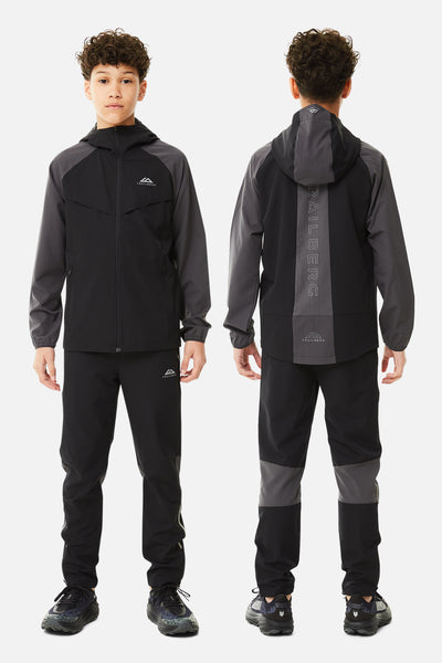 Boys Rapid Keyline Tracksuit - Black/Volcano Grey