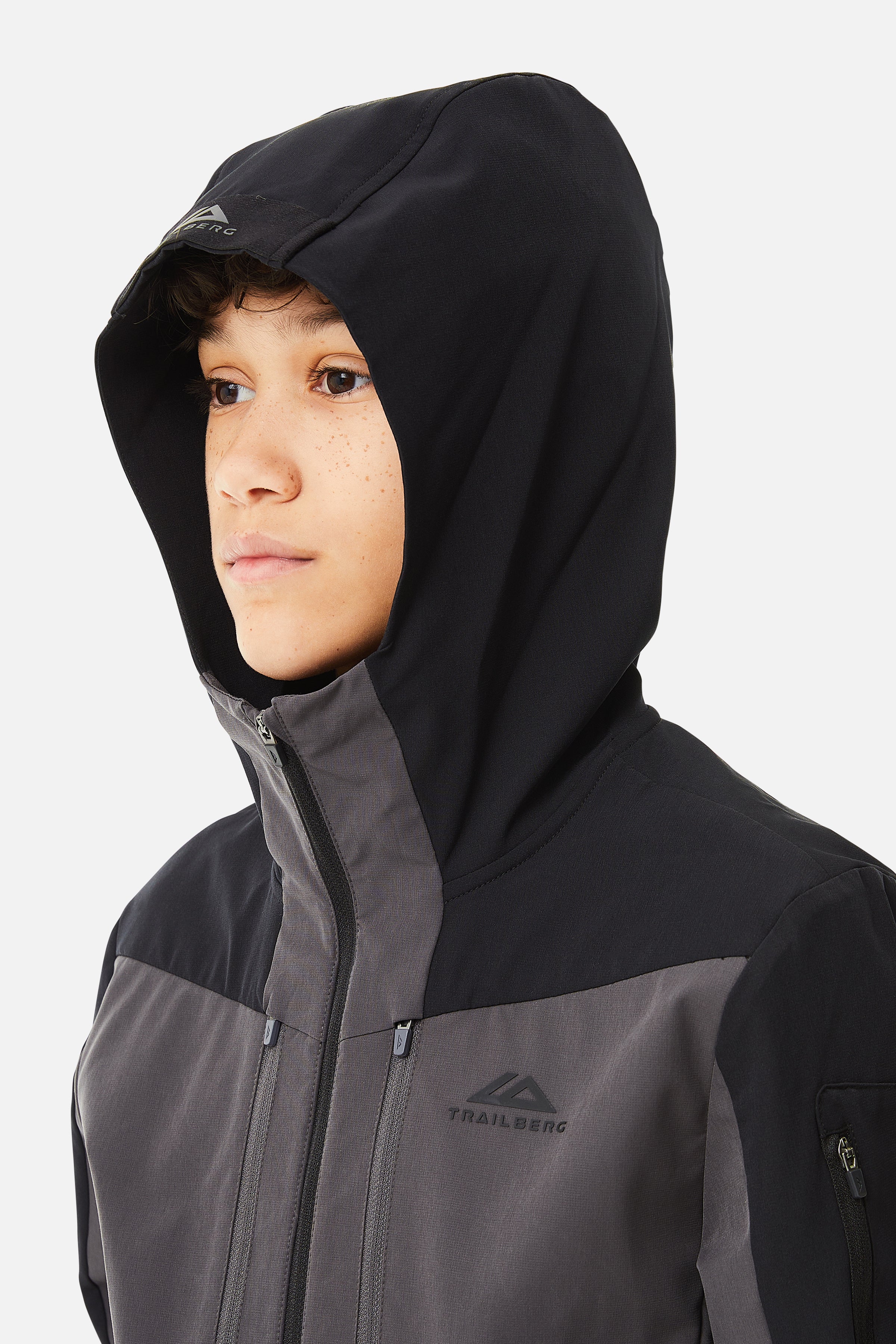 Boys Elbrus Hood - Black/Volcano Grey