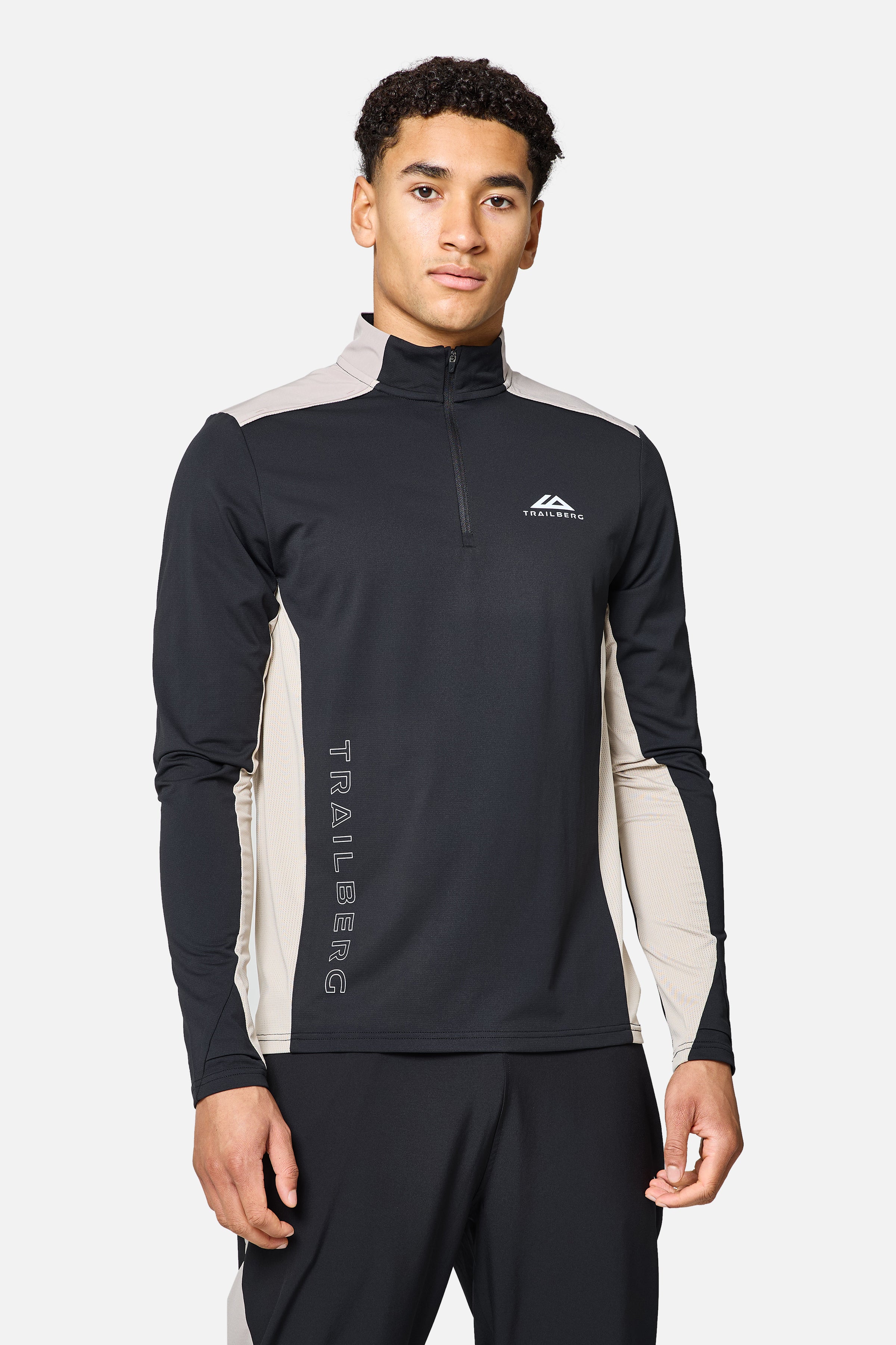 AW25 Triathlon 1/4 Zip - Black/Pale Taupe/Fossil Brown