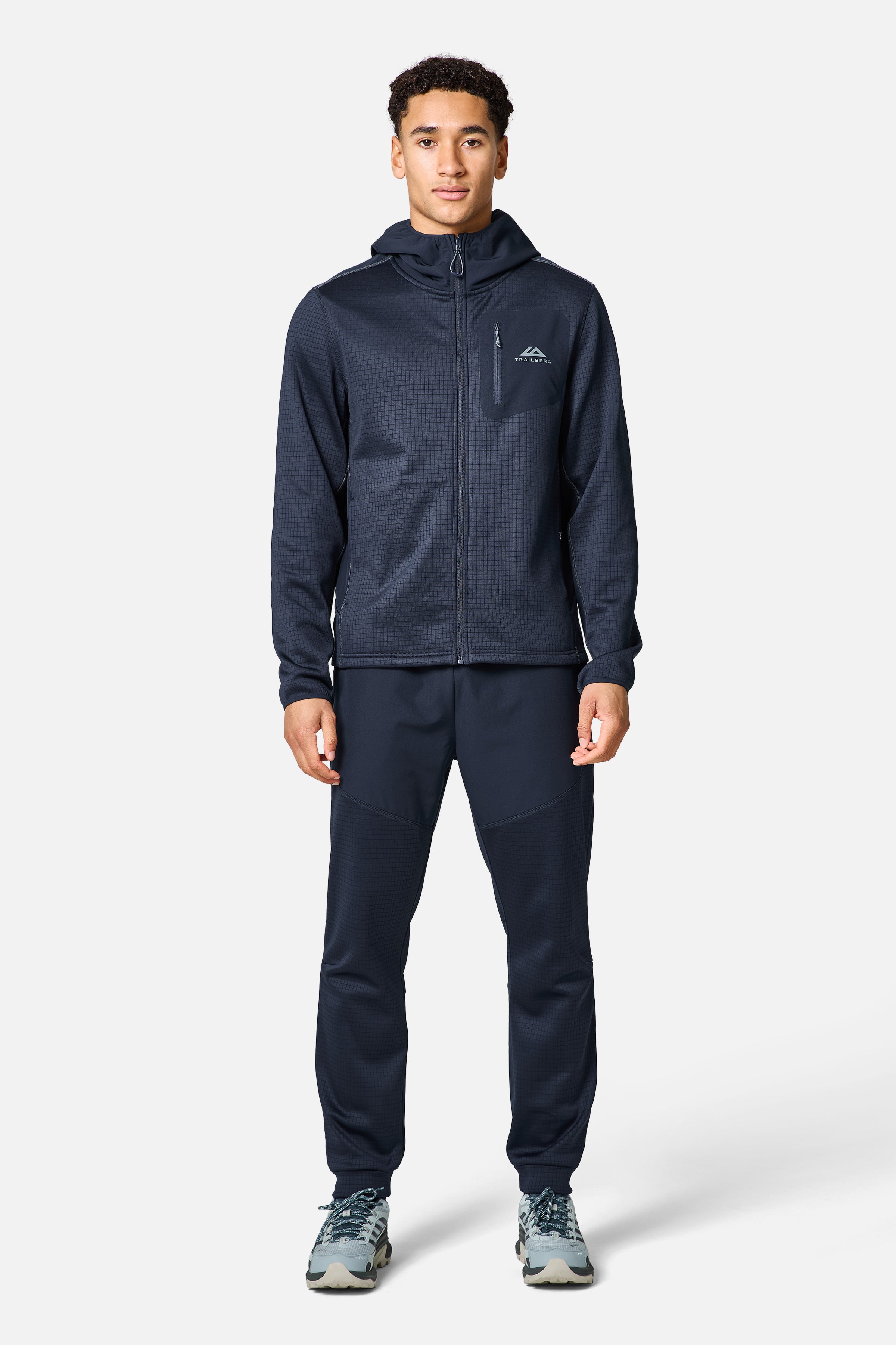 District Gridded Fleece Jogger - Deep Ocean/Storm Grey