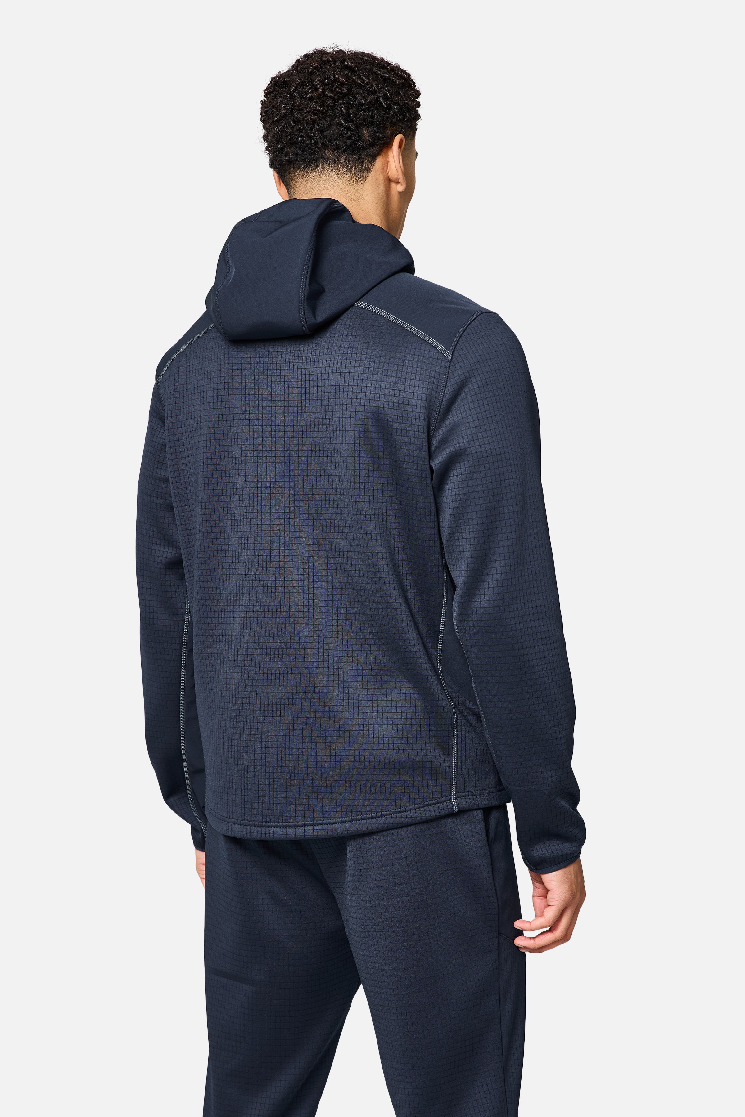 District Gridded Fleece Tracksuit - Deep Ocean/Storm Grey