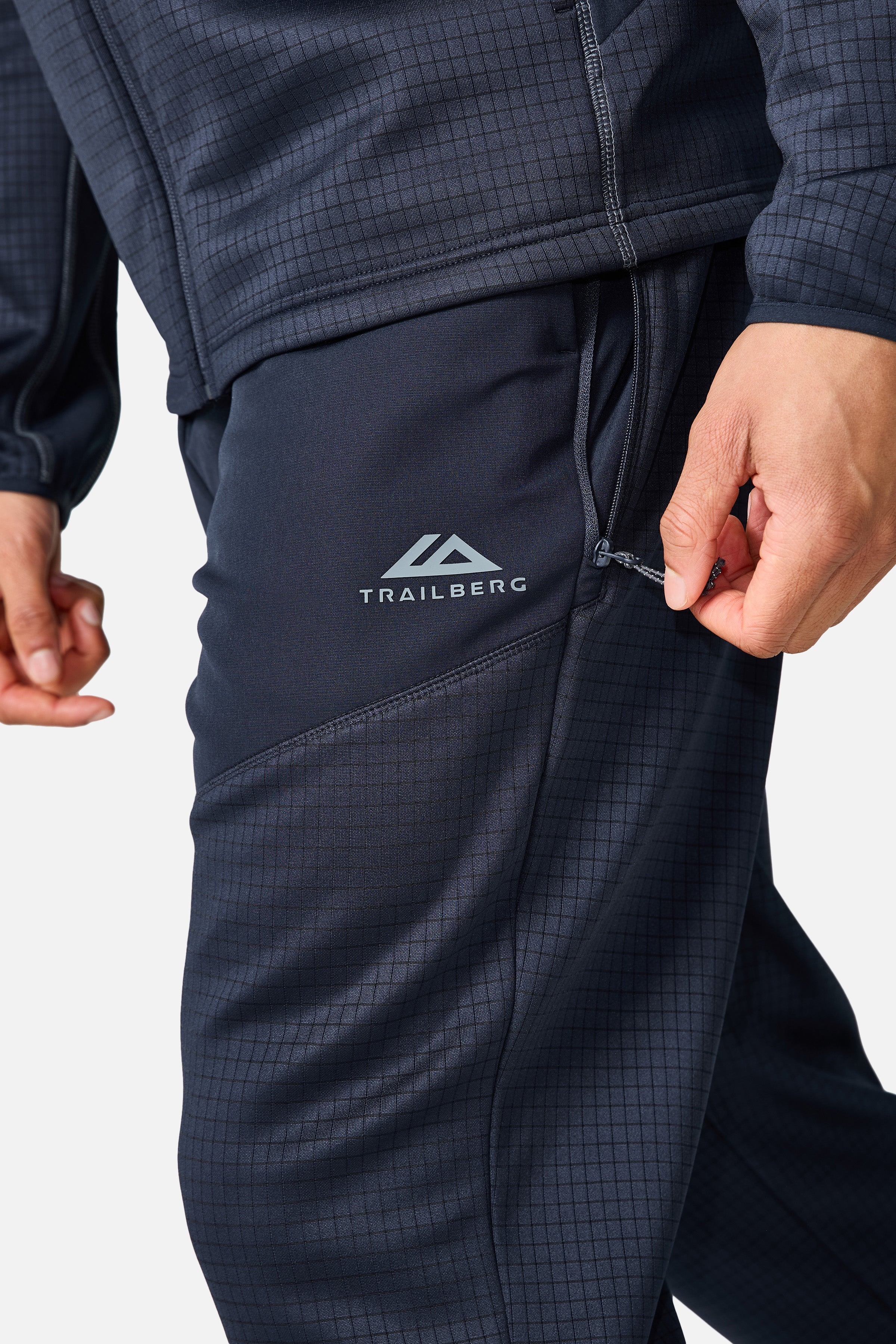 District Gridded Fleece Jogger - Deep Ocean/Storm Grey
