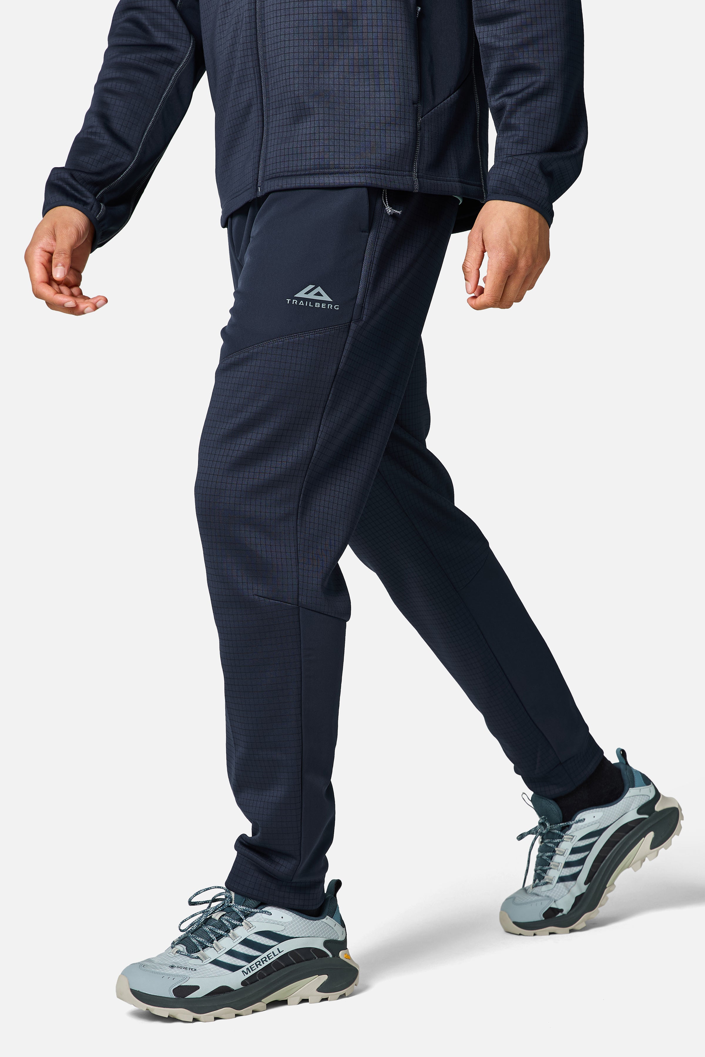 District Gridded Fleece Jogger - Deep Ocean/Storm Grey