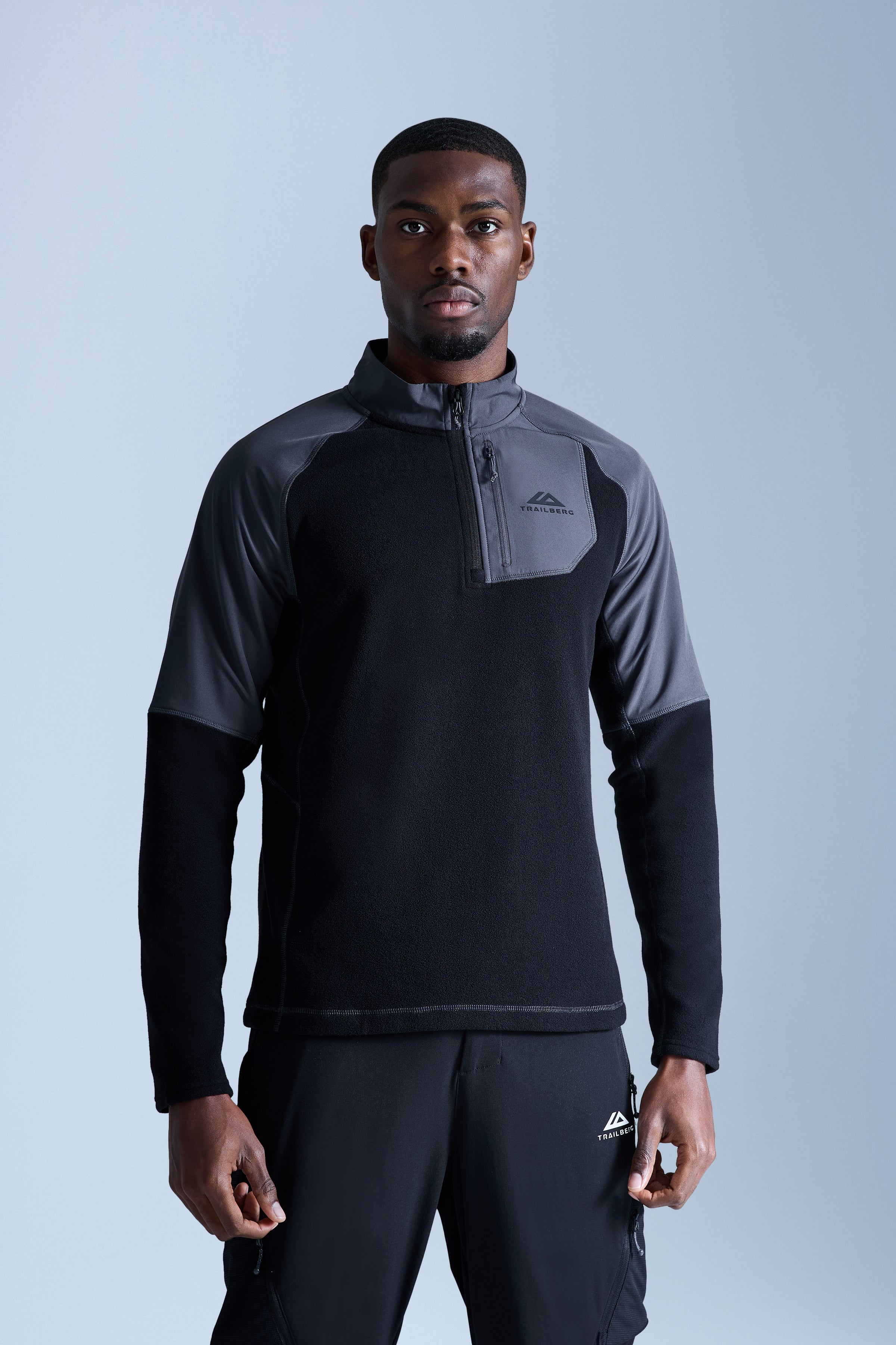 Sierra Microfleece Quarter Zip - Black/Asphalt