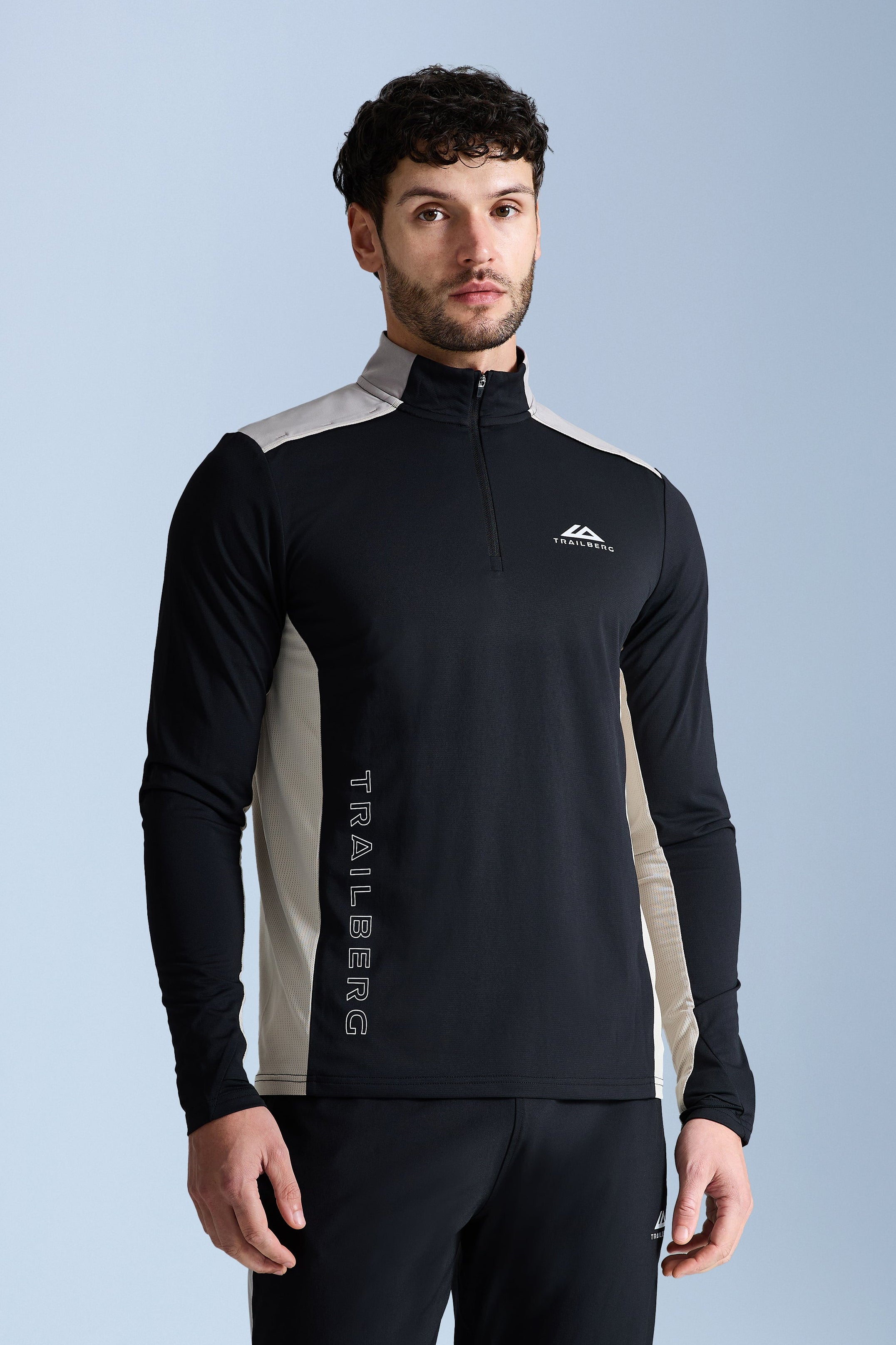 AW25 Triathlon 1/4 Zip - Black/Pale Taupe/Fossil Brown
