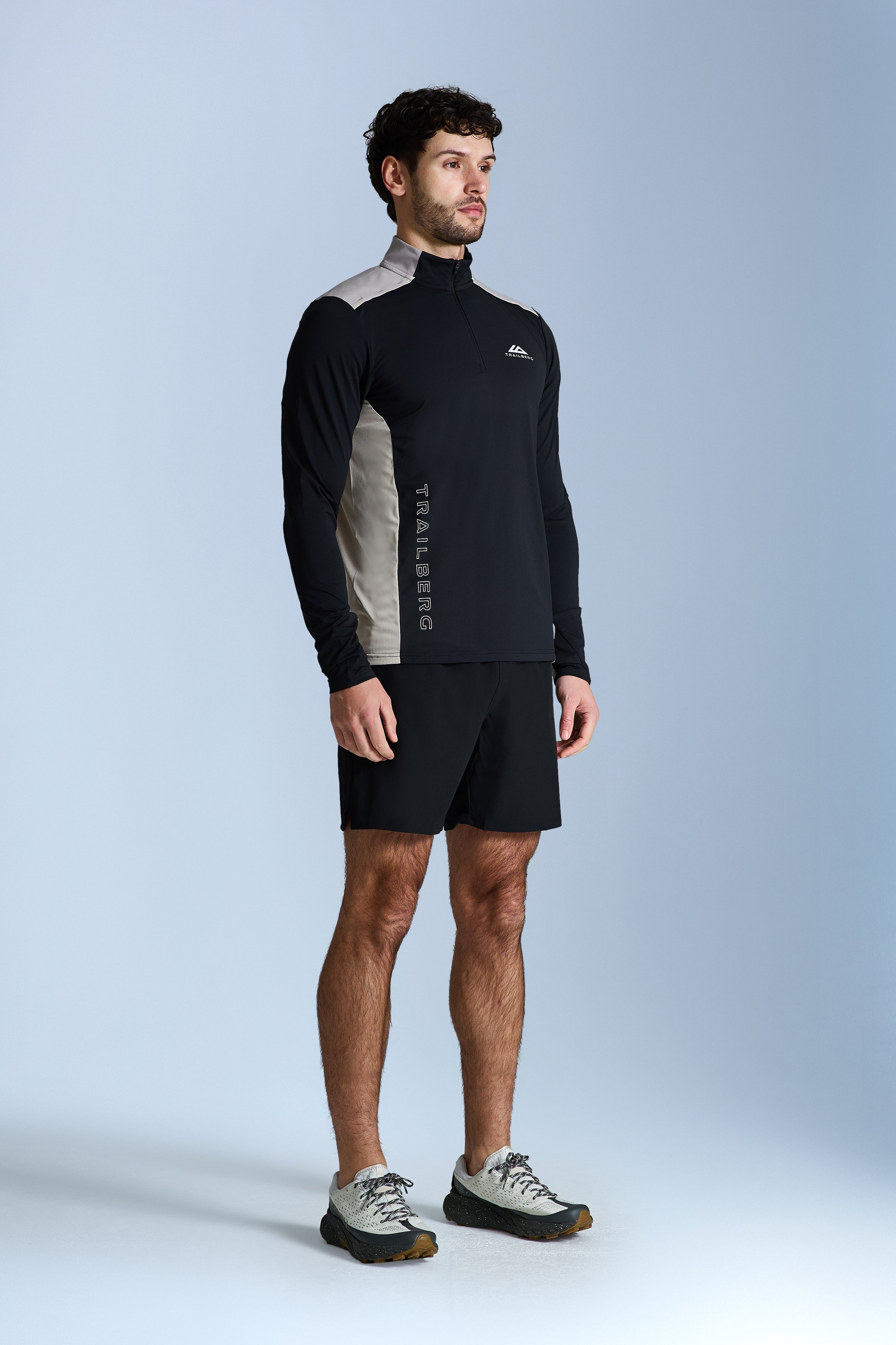 AW25 Triathlon Essentials Quarter Zip Set - Black/Pale Taupe