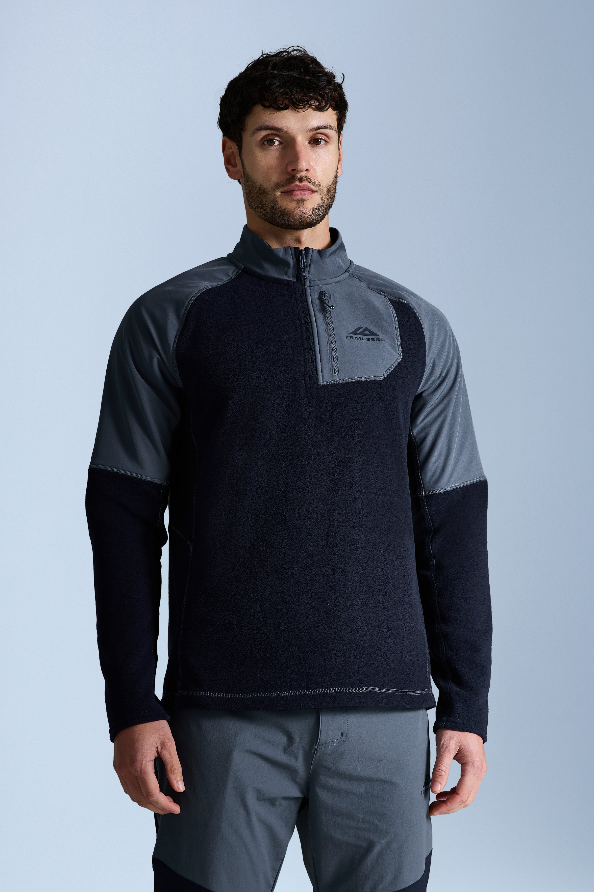 Sierra Microfleece Quarter Zip - Deep Ocean/Storm Grey