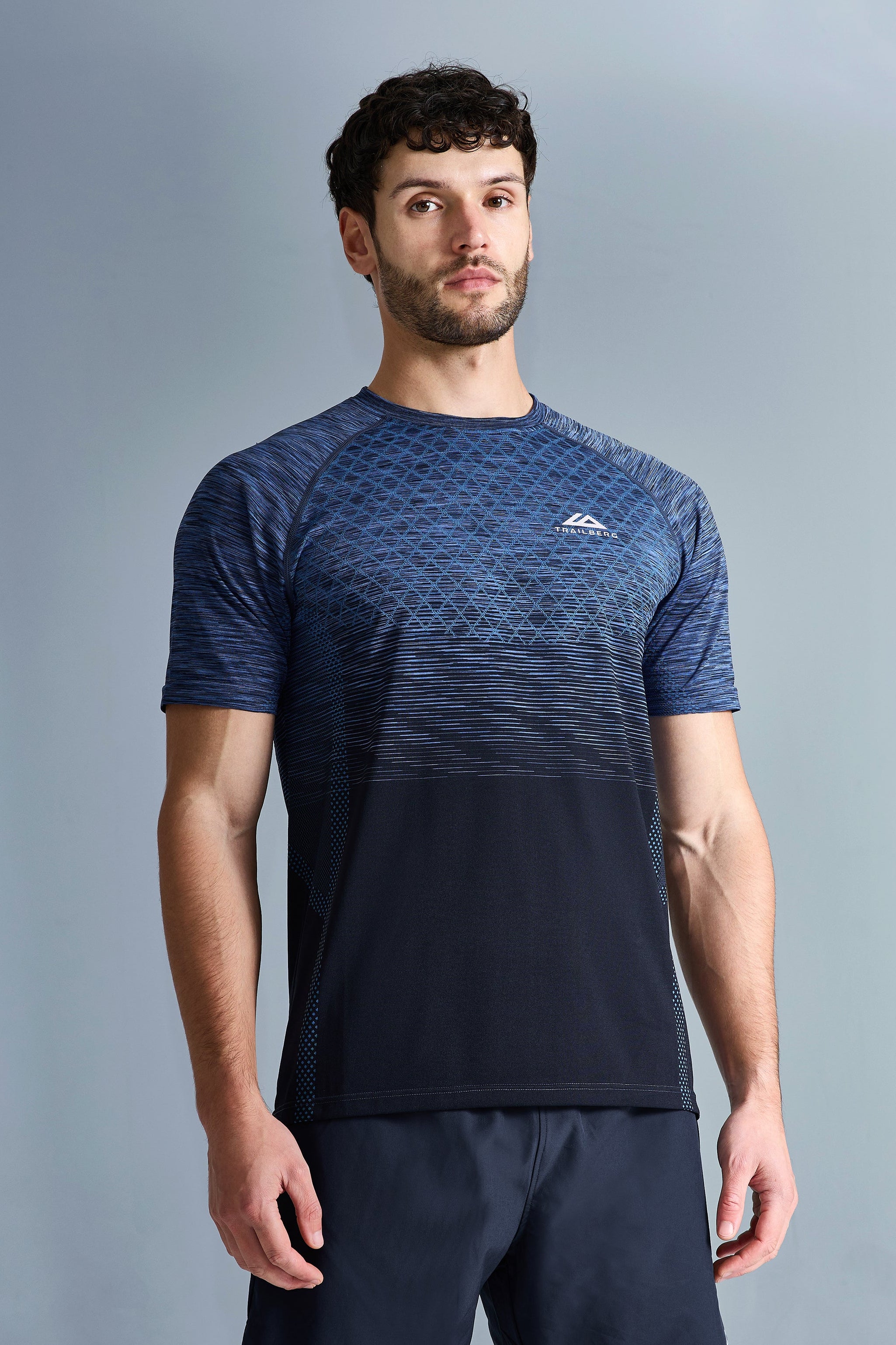 Stride Seamless Tee  - Deep Ocean/Aqua Eclipse/Chroma Blue/Voltage Blue