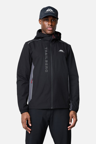SS26 Triathlon Windbreaker - Black/Volcano Grey/Blazing Red