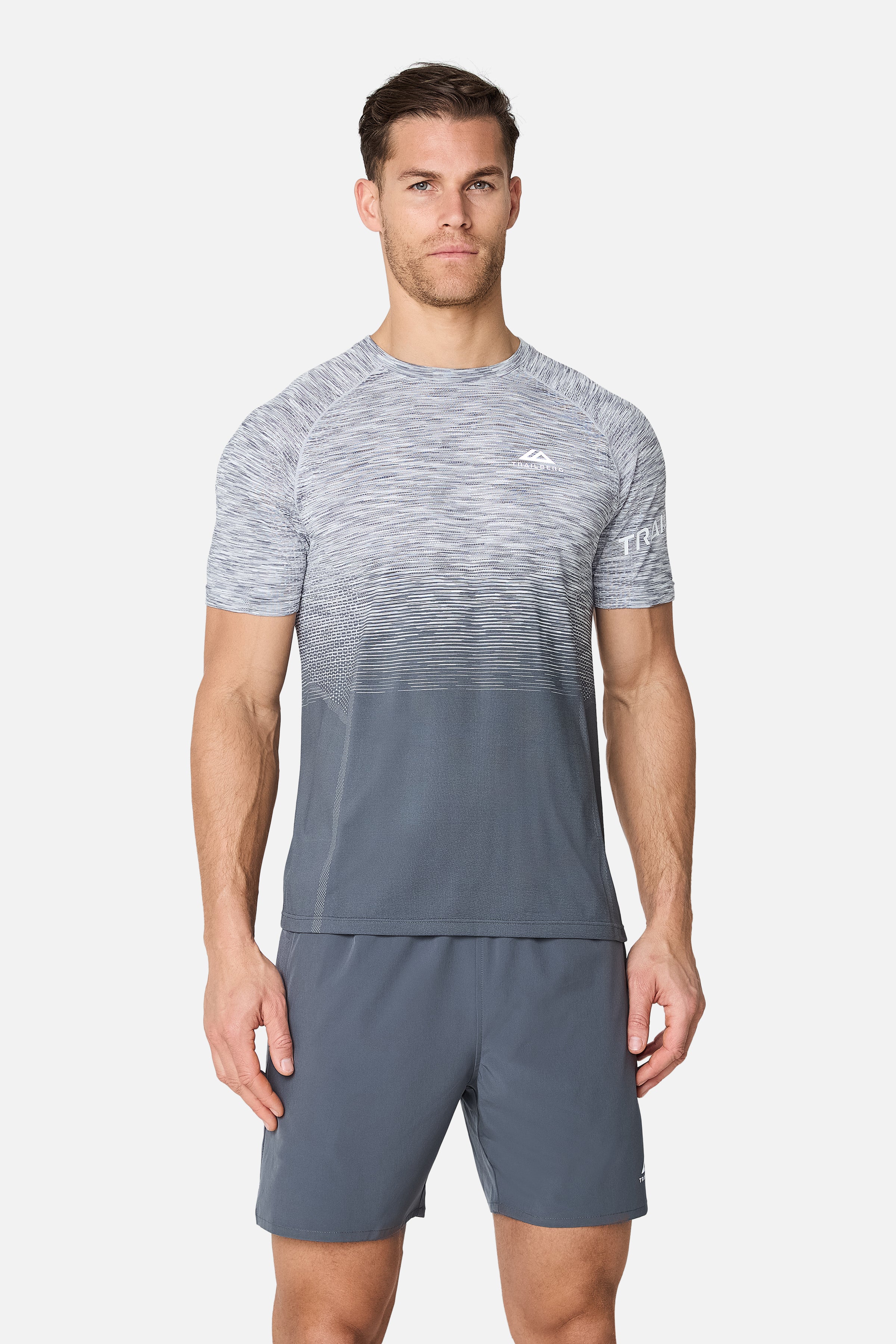 Arc Seamless Tee - Graphite Grey/Lunar Grey/White