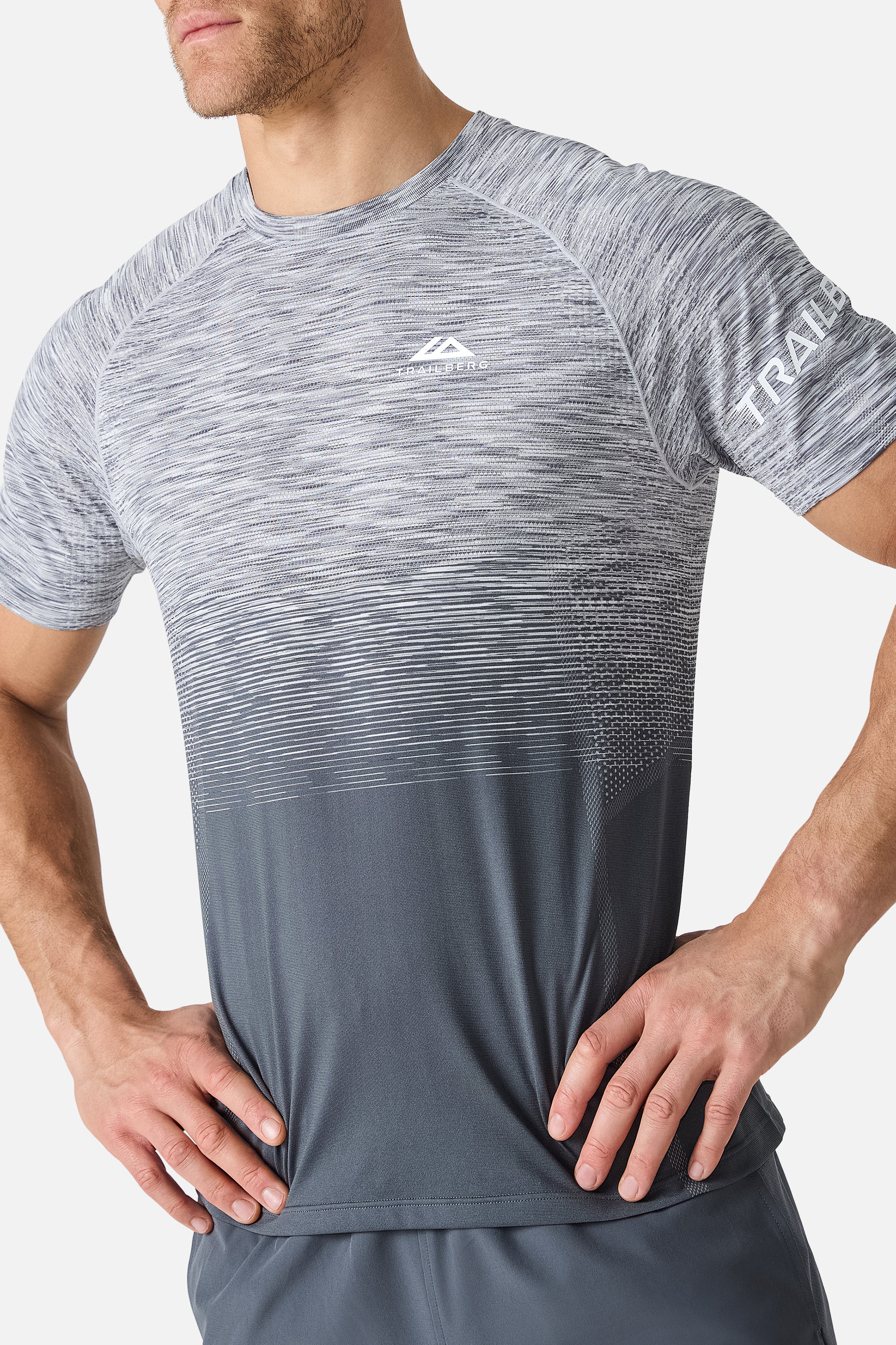 Arc Seamless Tee - Graphite Grey/Lunar Grey/White