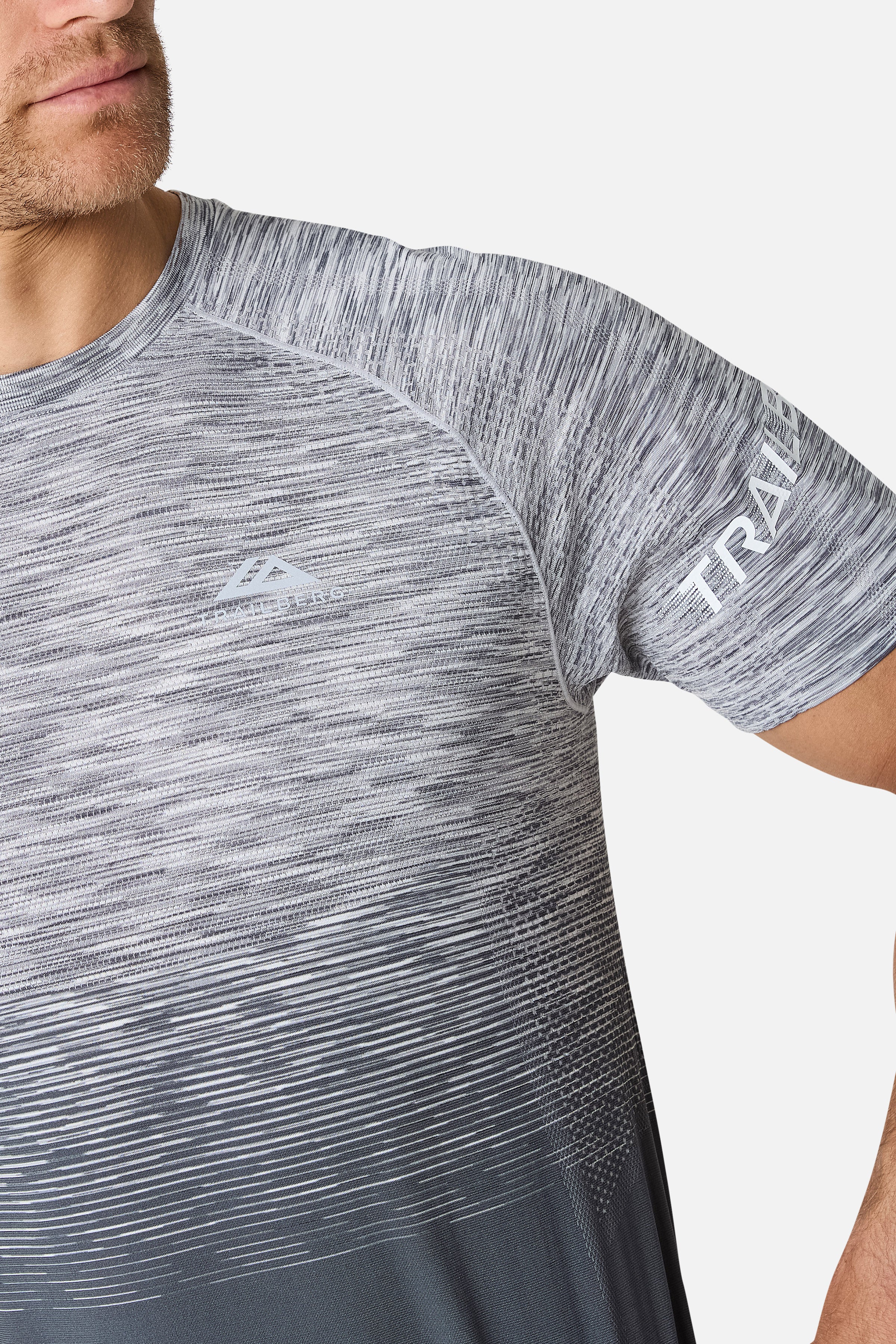 Arc Seamless Tee - Graphite Grey/Lunar Grey/White