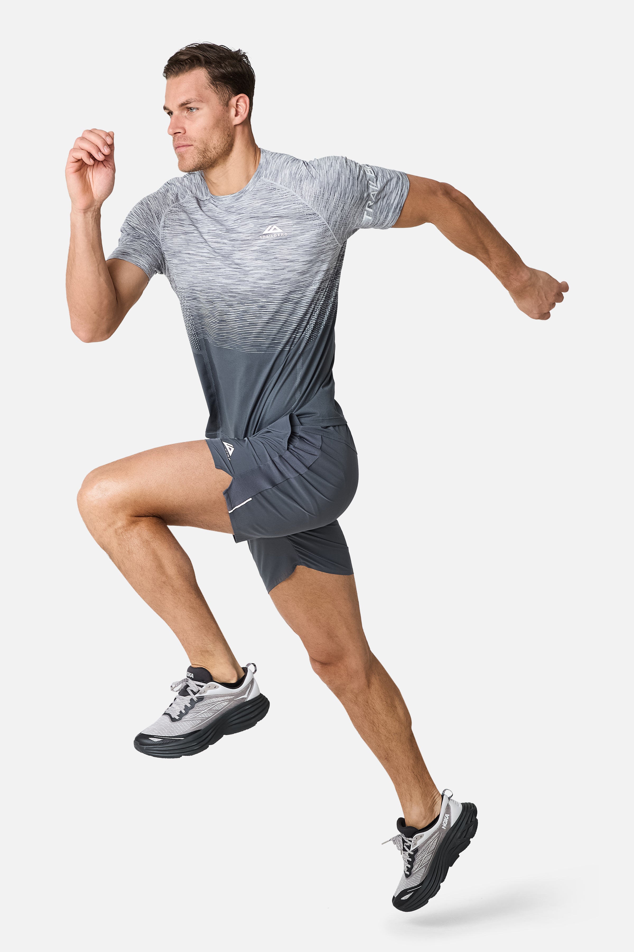 Arc Seamless Tee - Graphite Grey/Lunar Grey/White