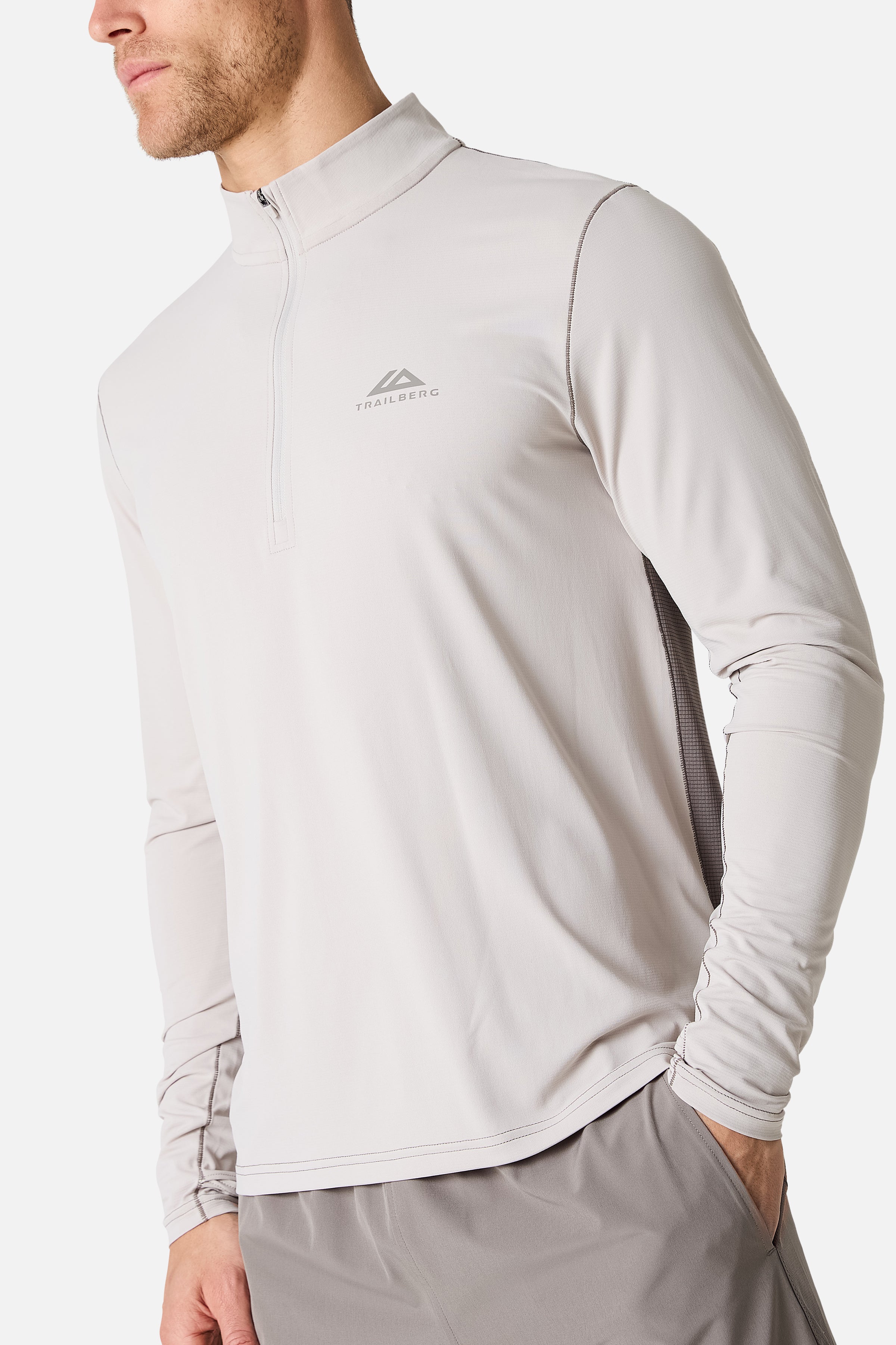 Nucleus 1/4 Zip Essentials 2.0 Twinset - Mocha/Pebblestone