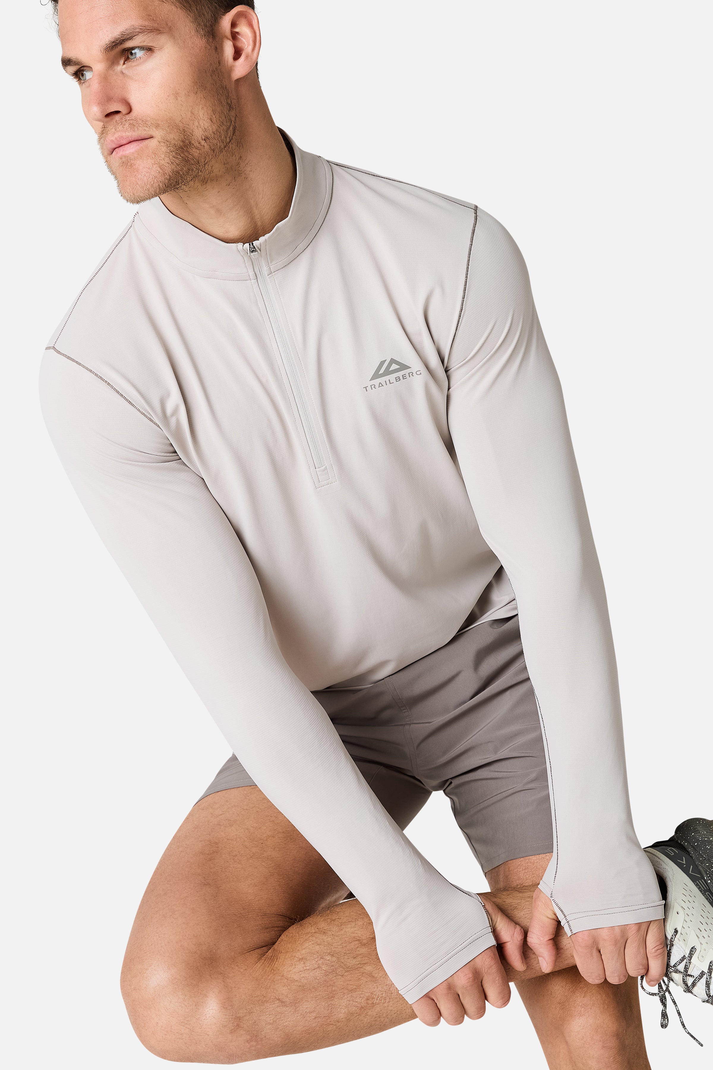 Nucleus 1/4 Zip Essentials 2.0 Twinset - Mocha/Pebblestone