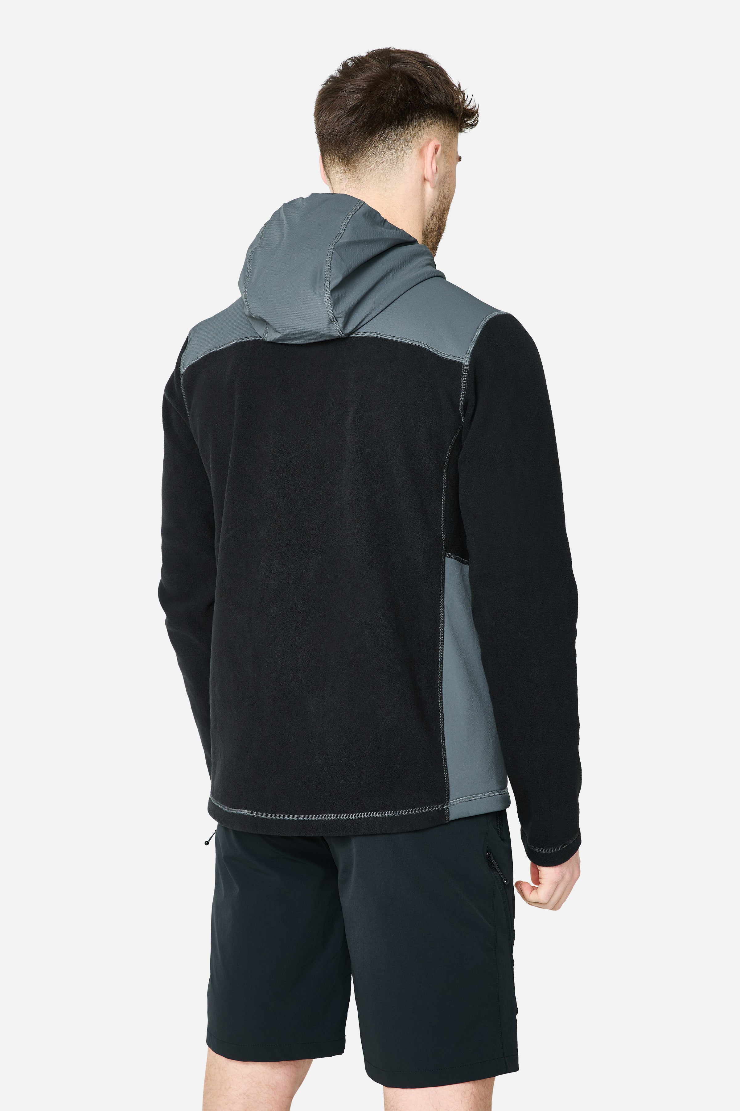 Tundra Microfleece Hood - Black/Volcano Grey