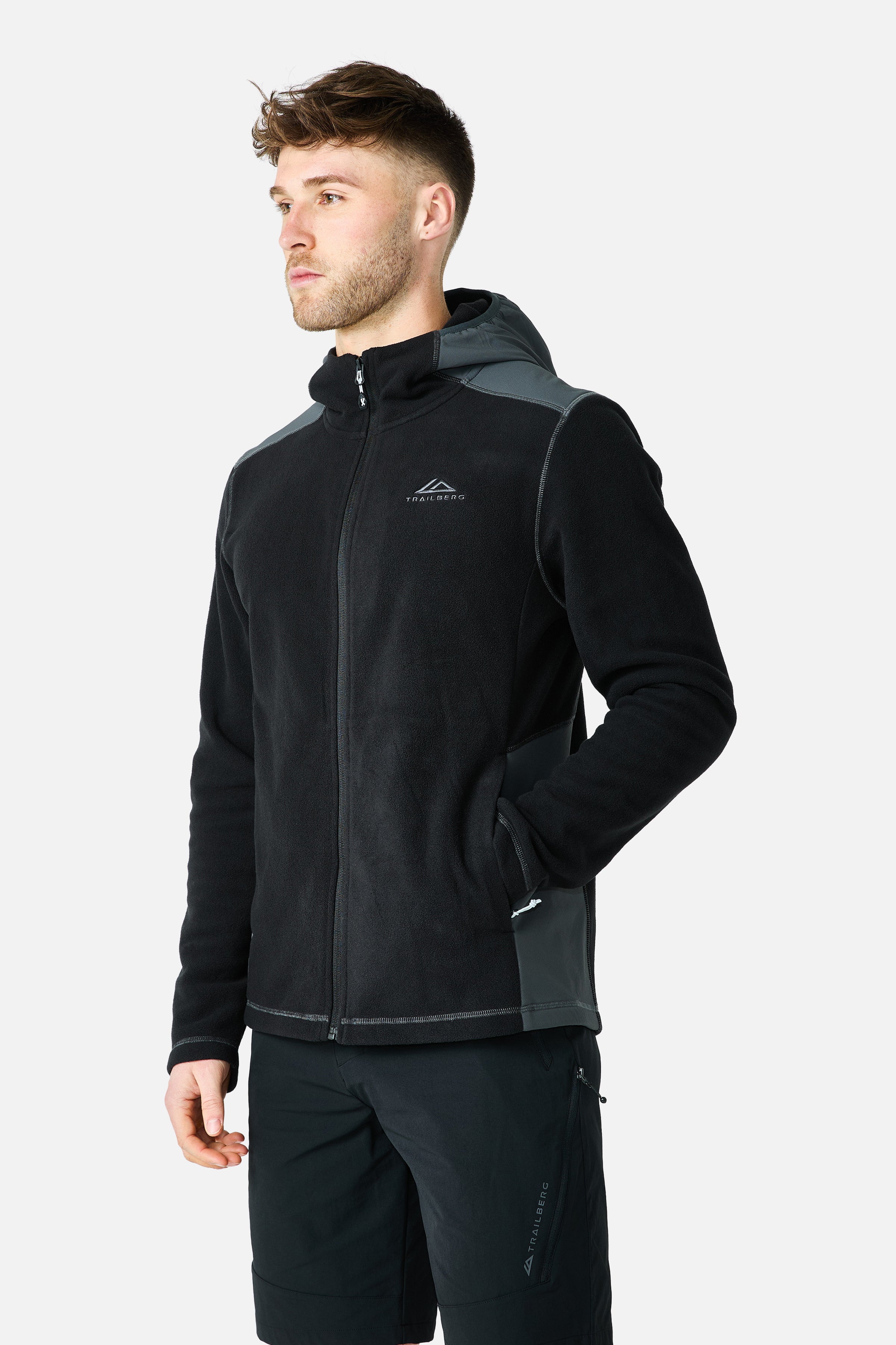 Tundra Microfleece Hood - Black/Volcano Grey