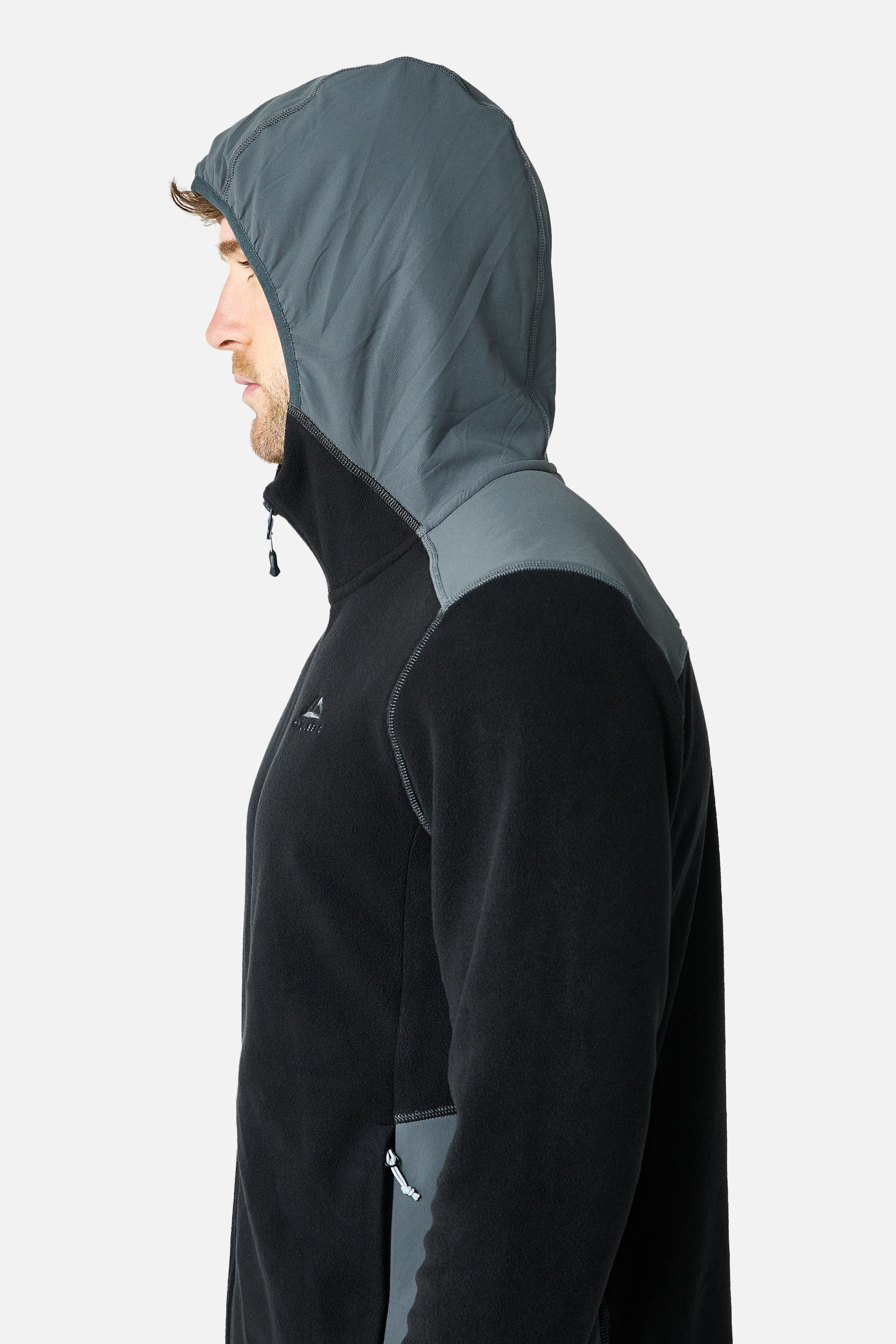 Tundra Microfleece Hood - Black/Volcano Grey