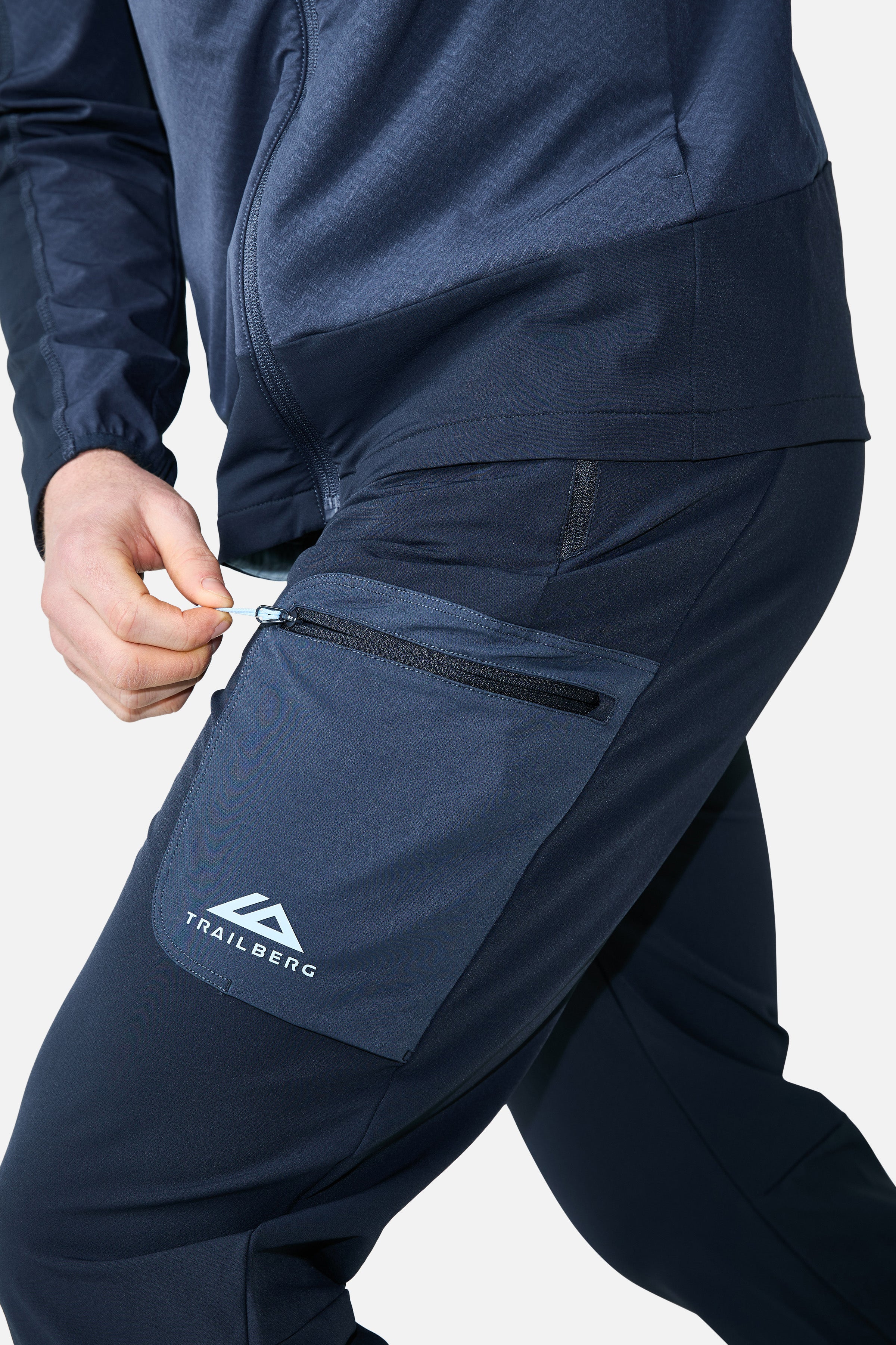 Caldera Gridded Fleece Tracksuit - Storm Blue/Deep Ocean