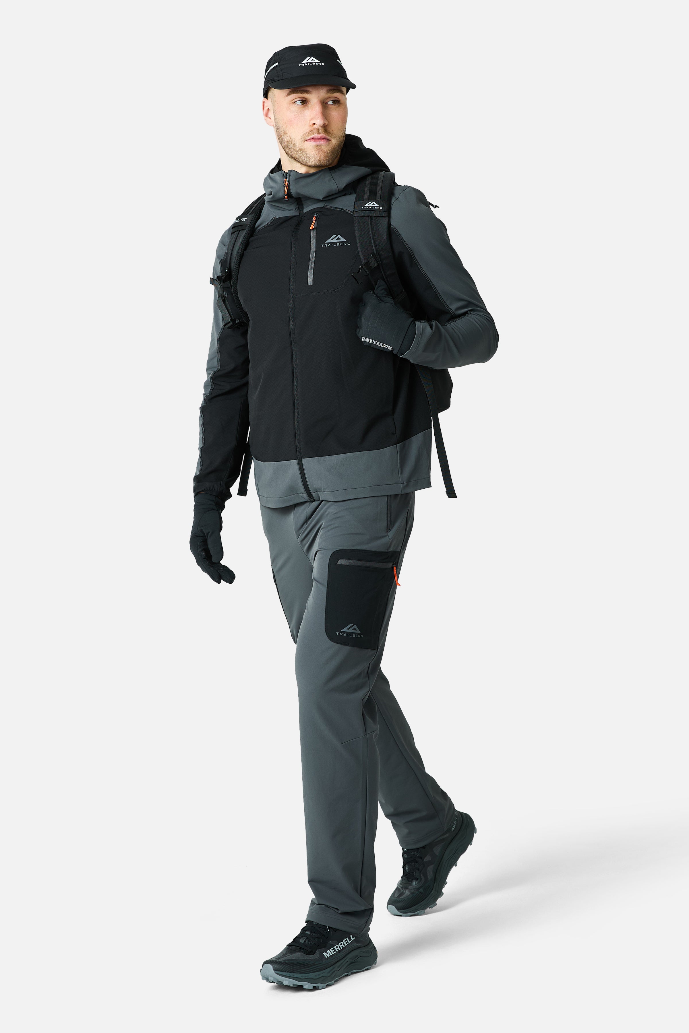 Caldera Gridded Fleece Tracksuit - Black/Grey