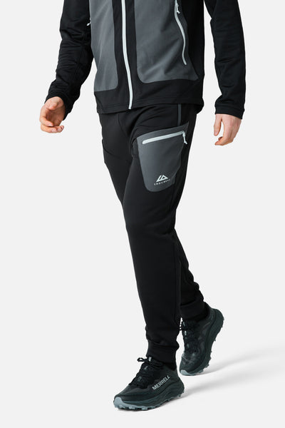 Vale Gridded Fleece Pant - Black/Volcano Grey