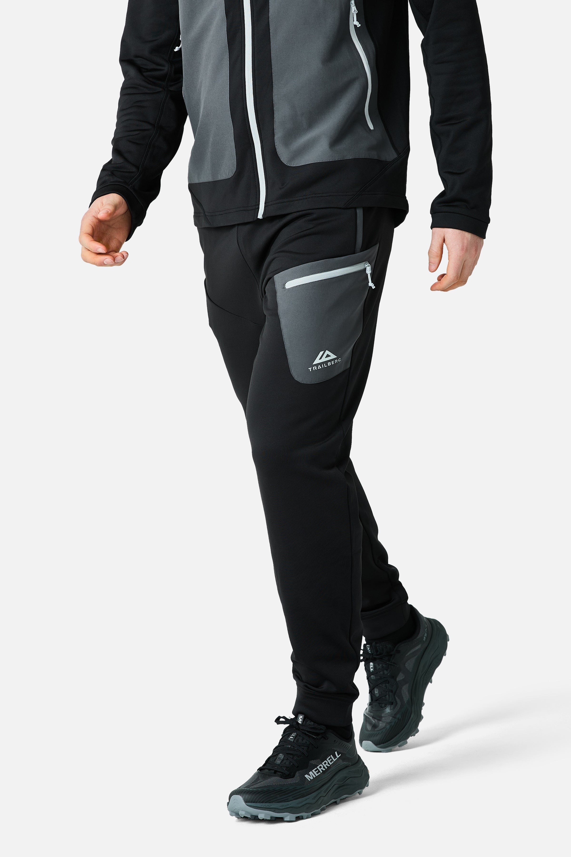 Vale Gridded Fleece Tracksuit - Black