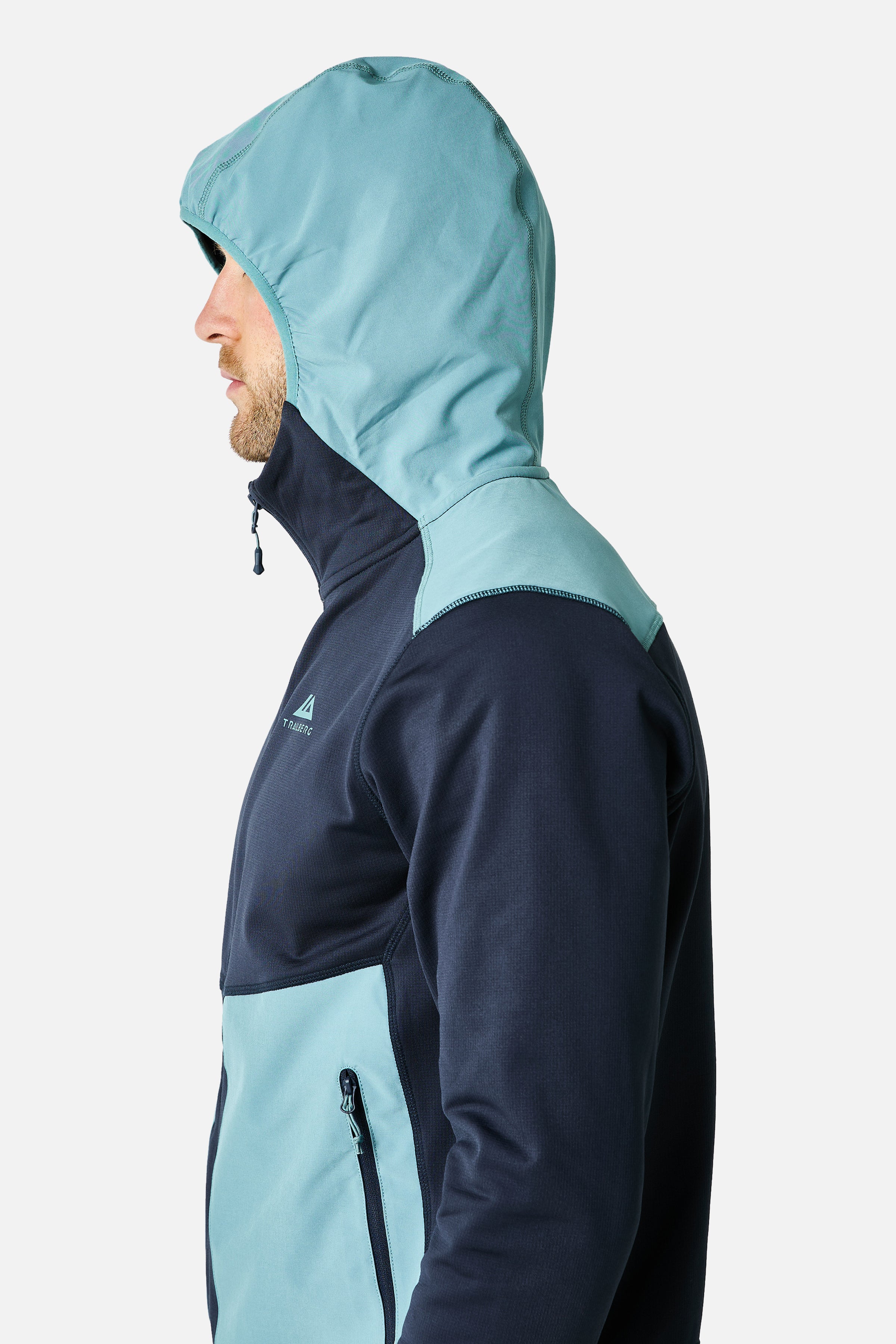Vale Gridded Fleece Hood - Storm Blue/Polar Breeze
