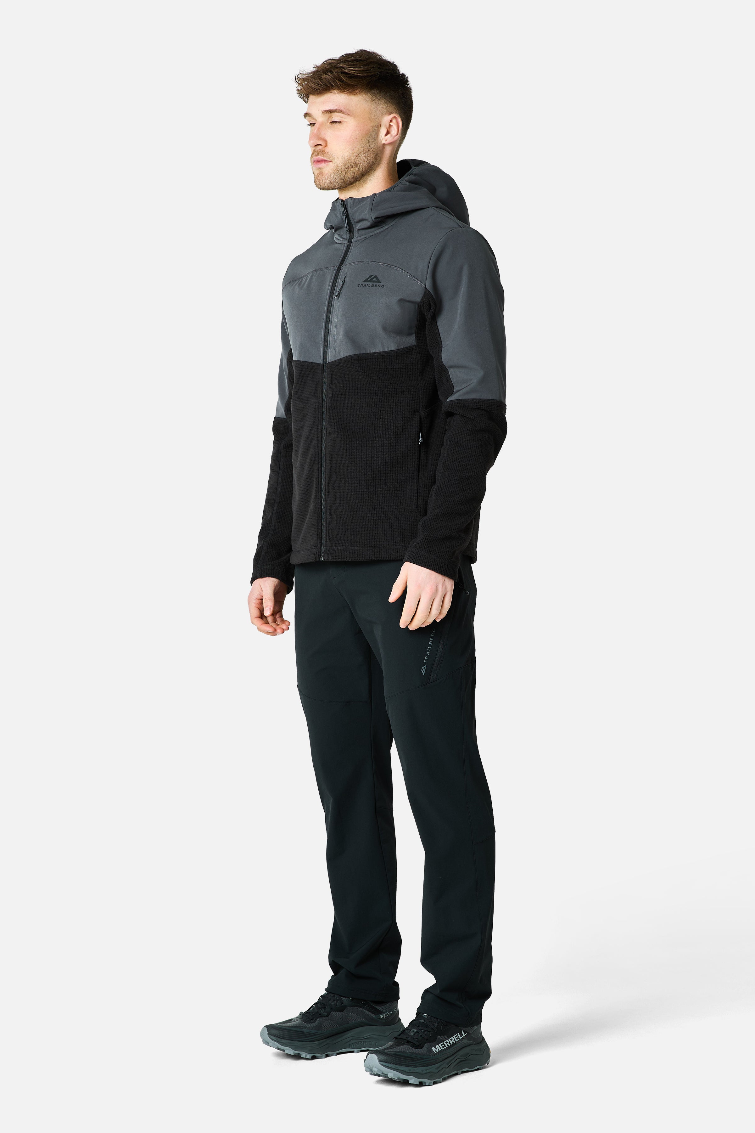 Compass Microfleece Hood - Black/Asphalt