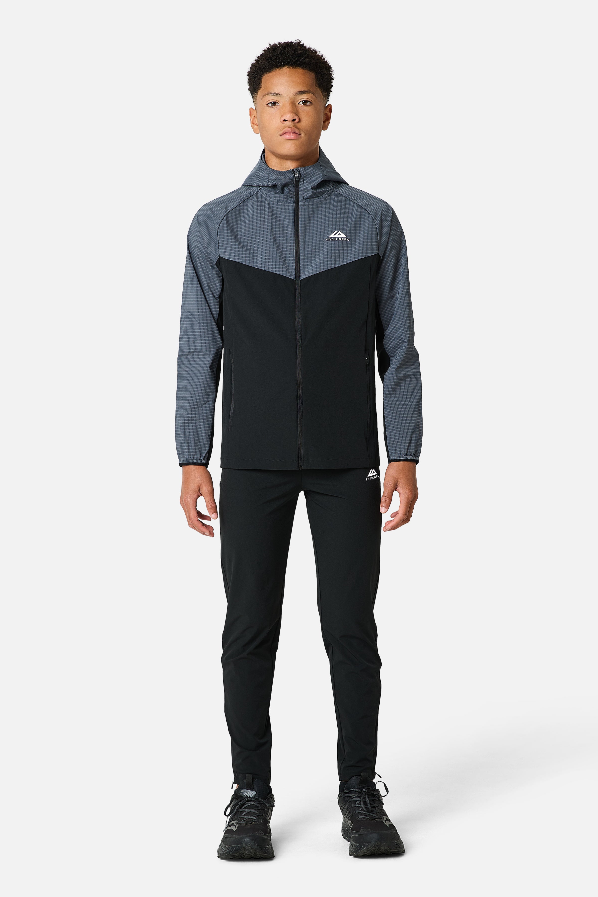 Boys Rapid Grid 2.0 Tracksuit - Black/Graphite Grey