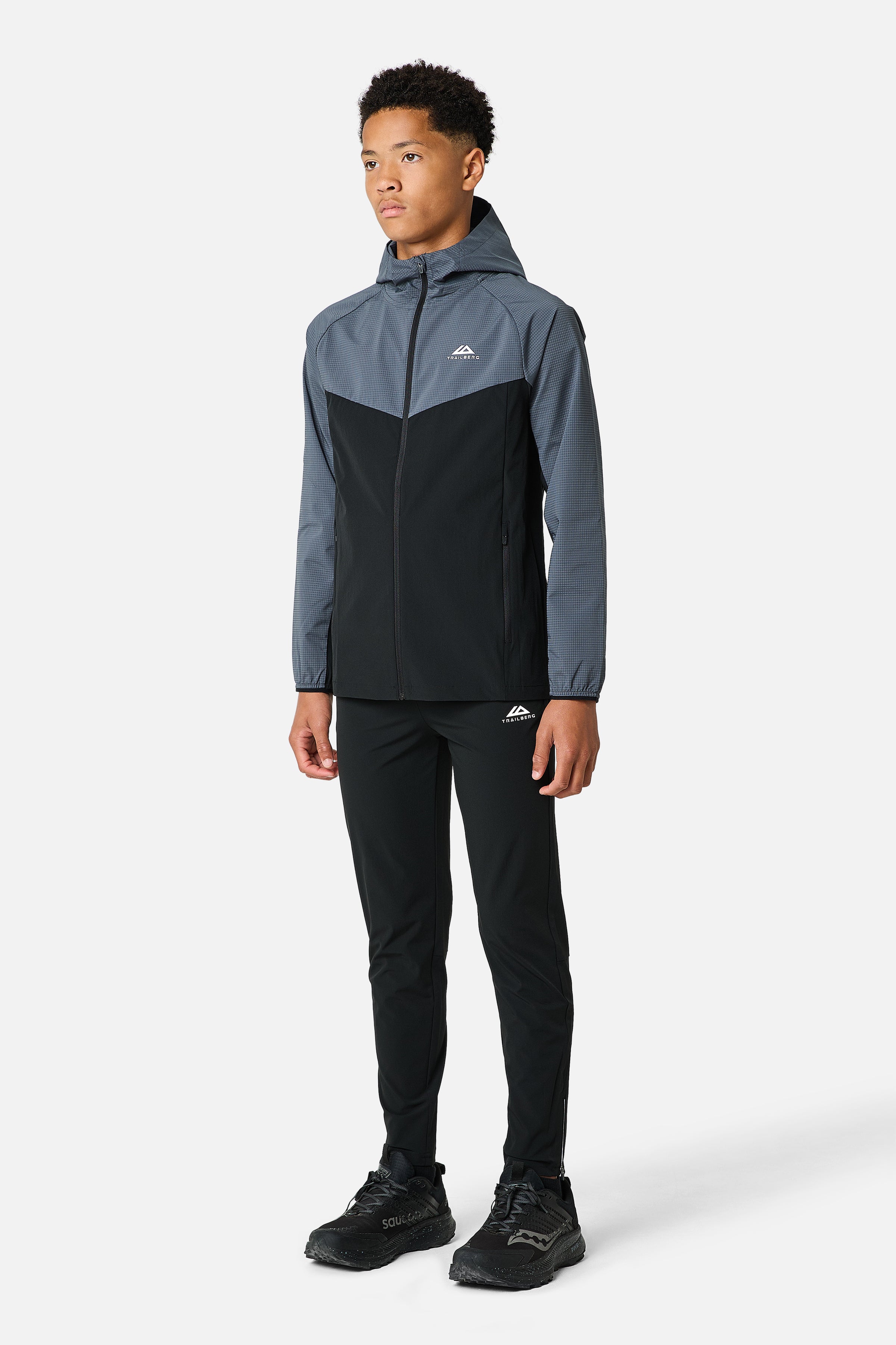 Boys Rapid Grid 2.0 Tracksuit - Black/Graphite Grey