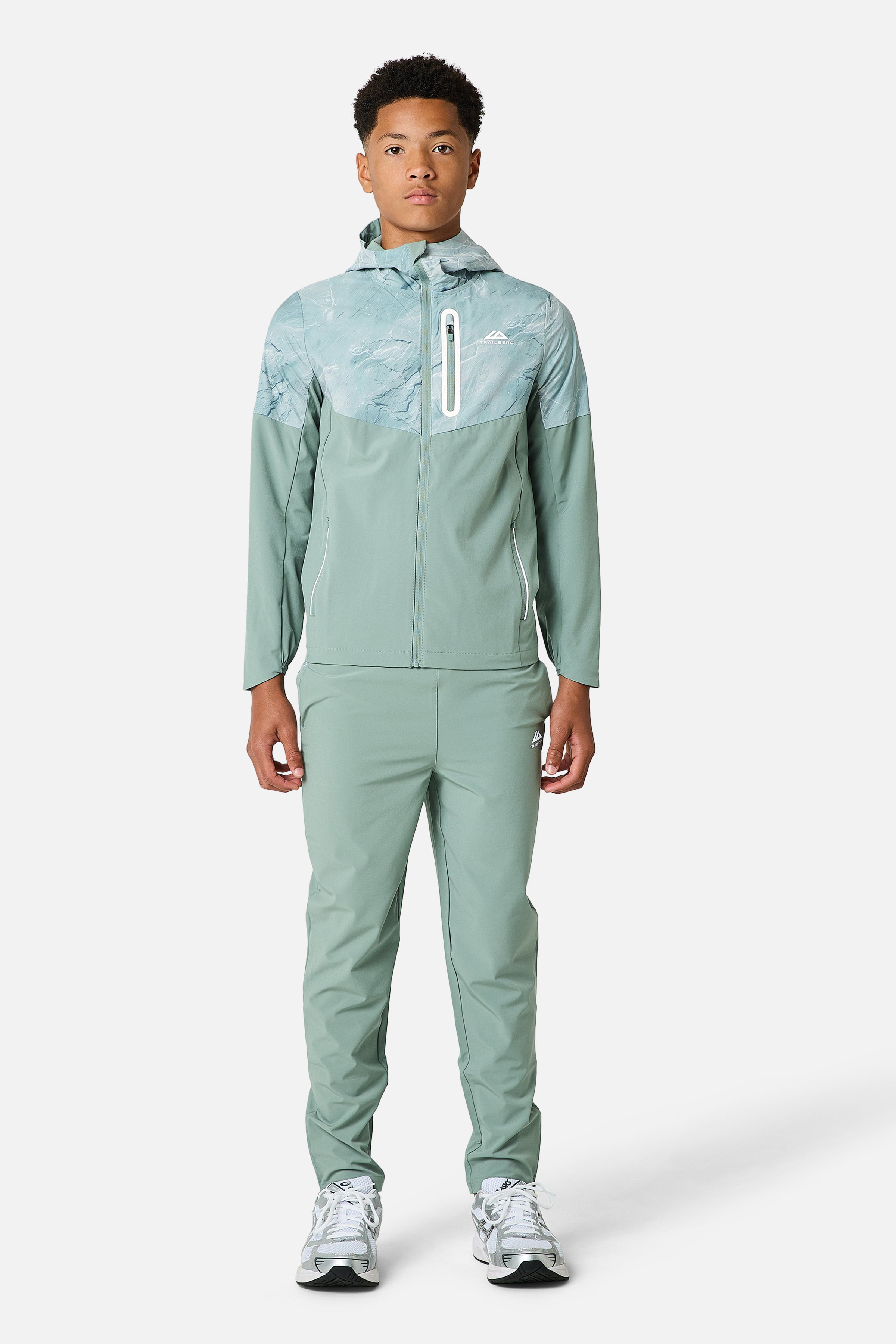Boys Slate Tracksuit - Willow Green/Tide Mist