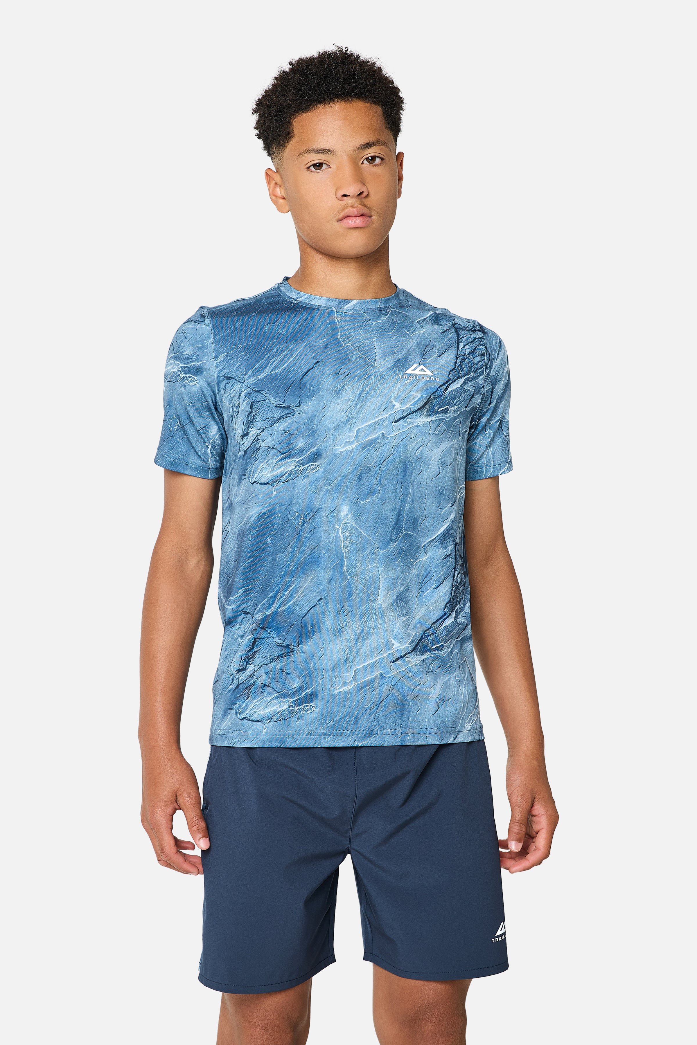 Boys Slate Tee - Storm Blue/Washed Indigo