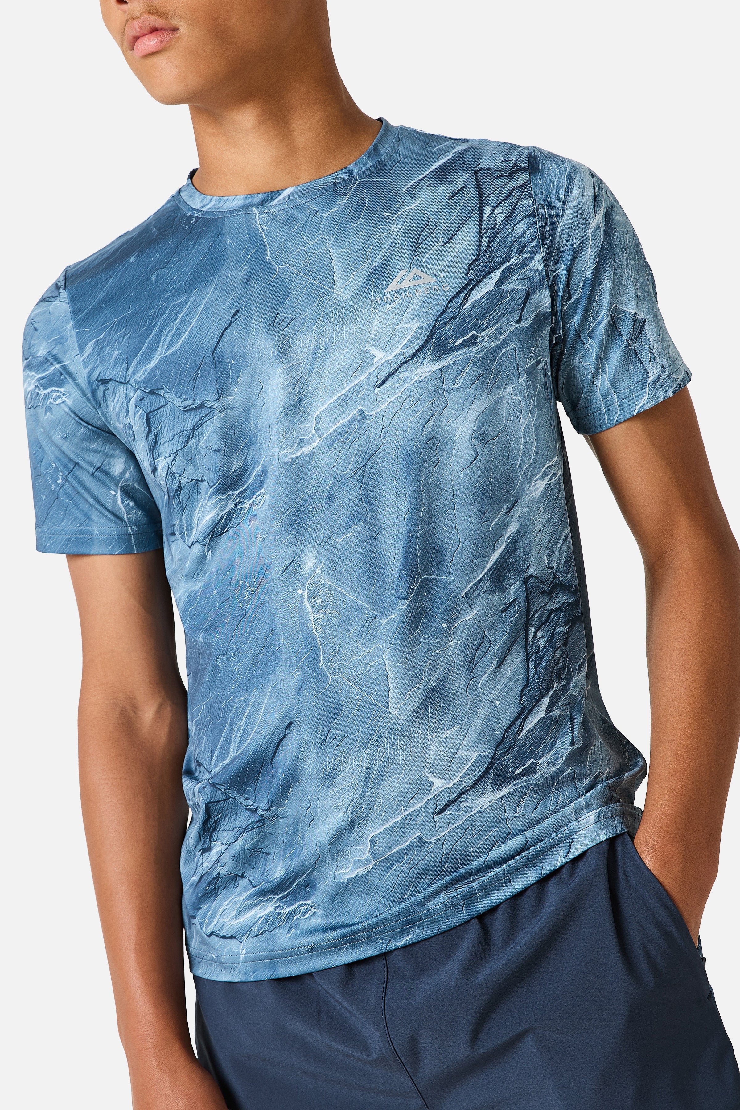 Boys Slate Tee - Storm Blue/Washed Indigo